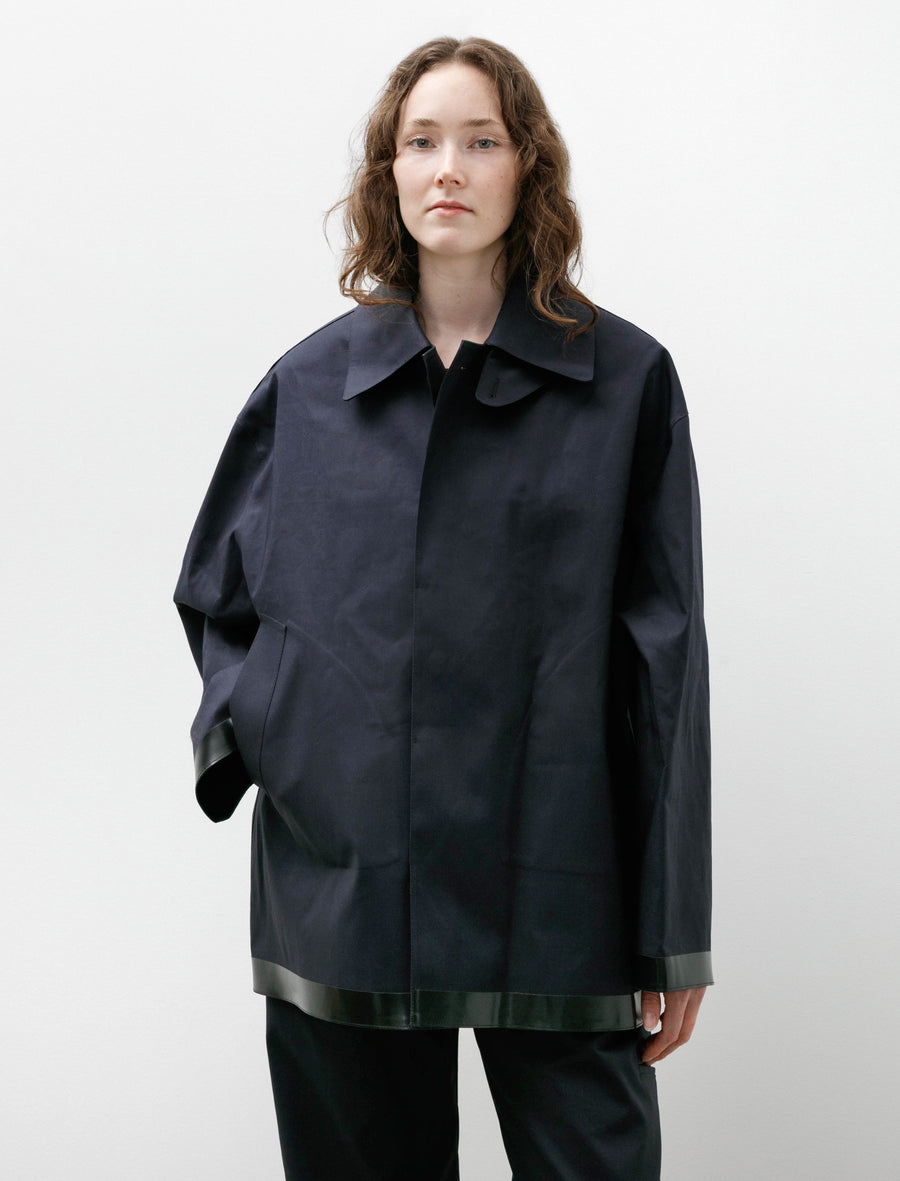 SN x Mackintosh Teviot Short Mac Coat Navy - Image 1