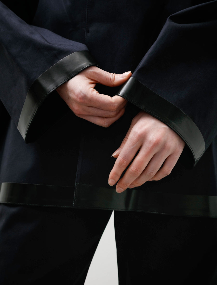 SN x Mackintosh Teviot Short Mac Coat Navy - Image 4