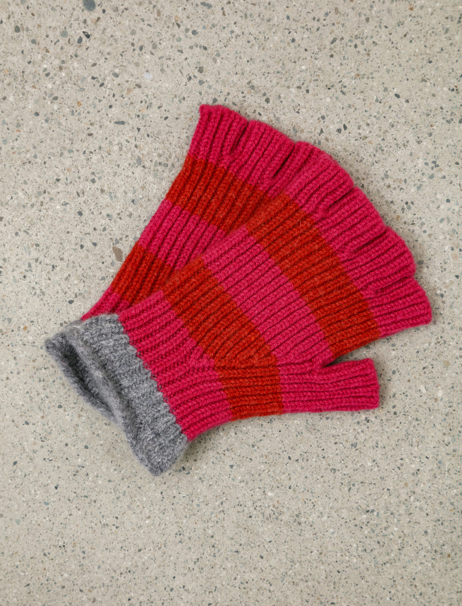 Striped No Finger Gloves Mixed Up - Image 1