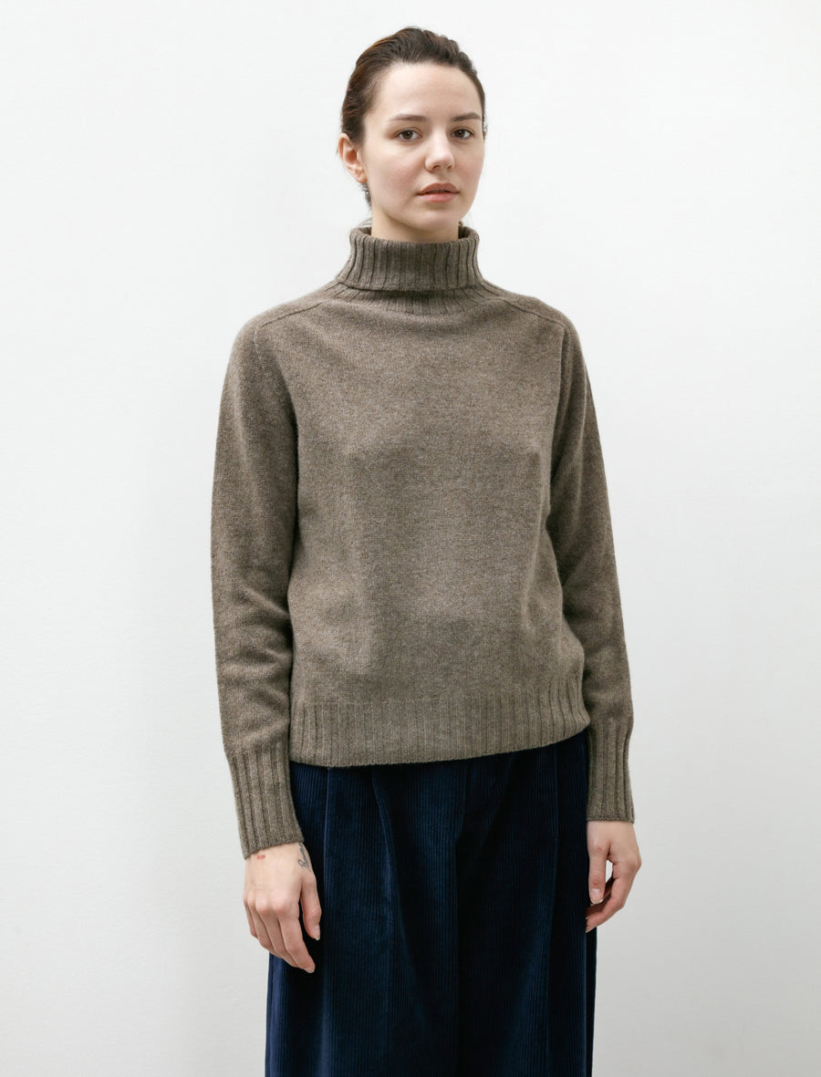 Wide Roll Neck Cashmere Natural Melange - Image 1