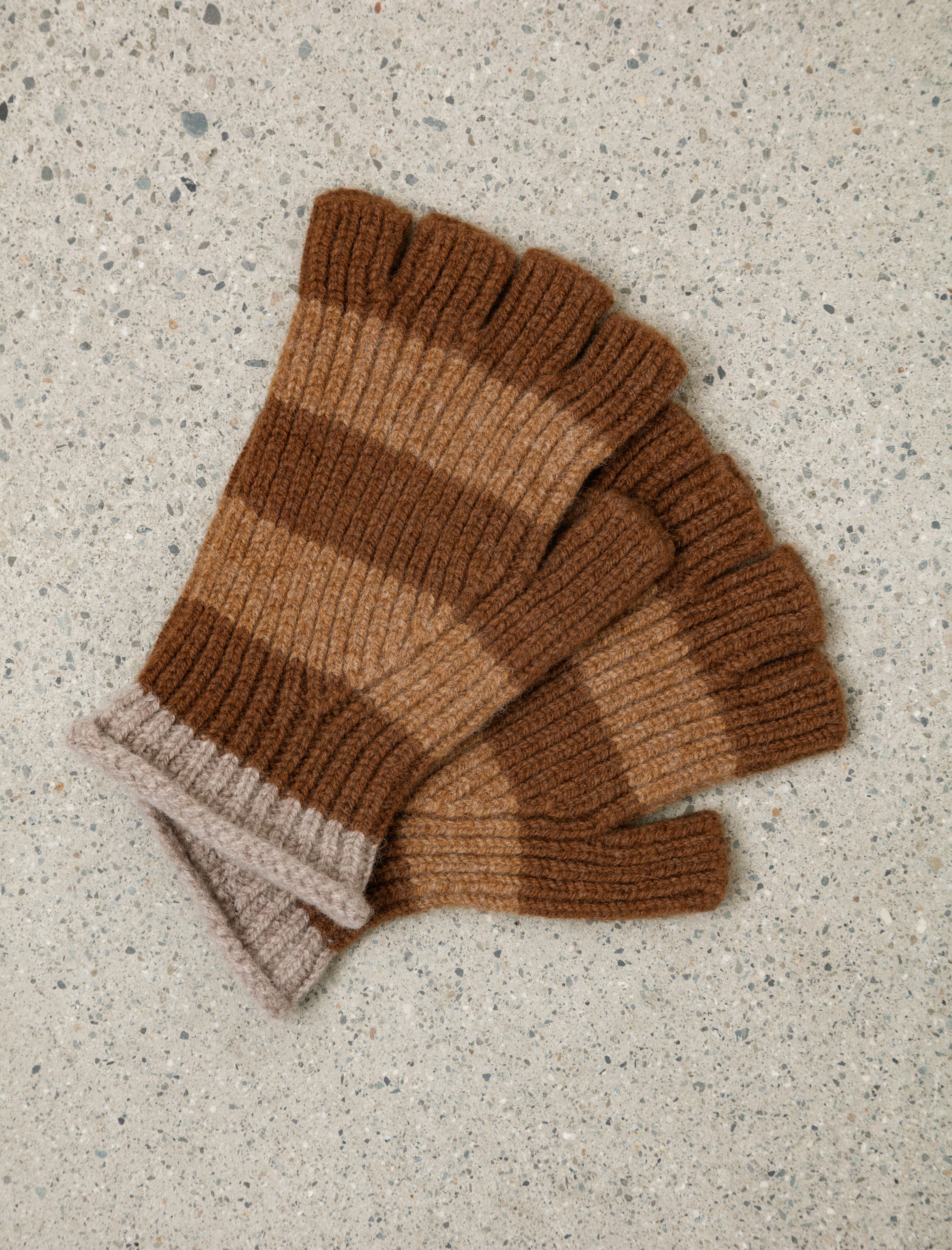Howlin' Striped No Finger Gloves Wood
