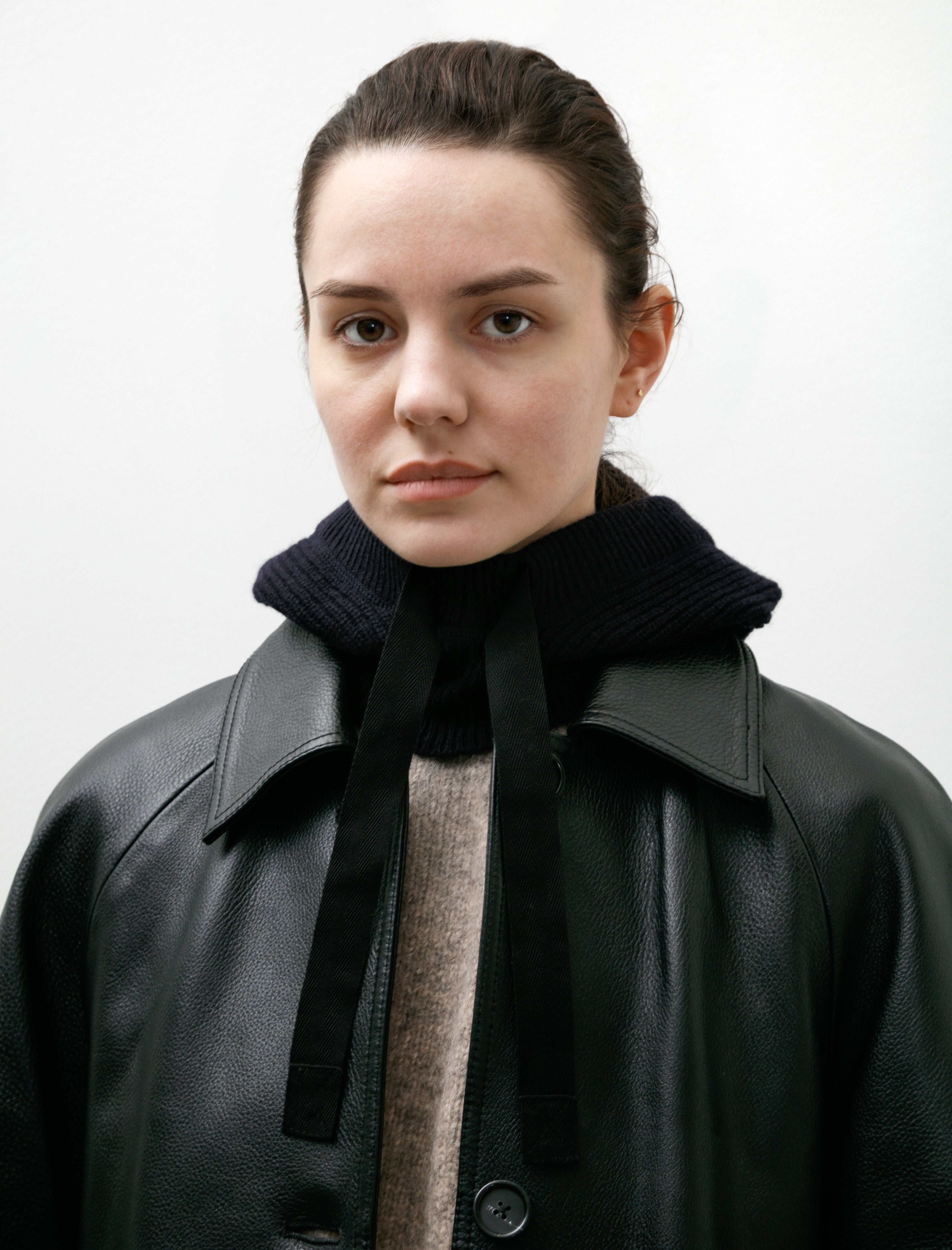 Margaret Howell MHL Knitted Hood Lambswool Dark Navy