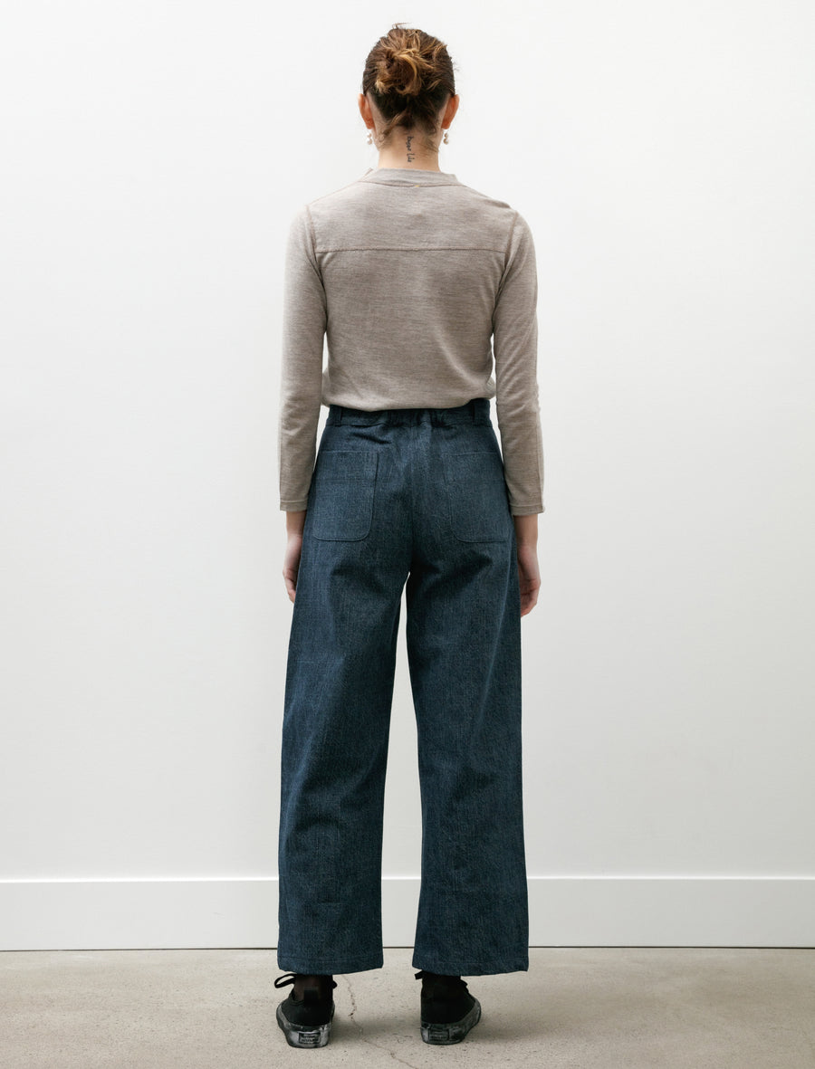 W-R19 Pants-4 High Wide Pants Fade Denim - Image 5