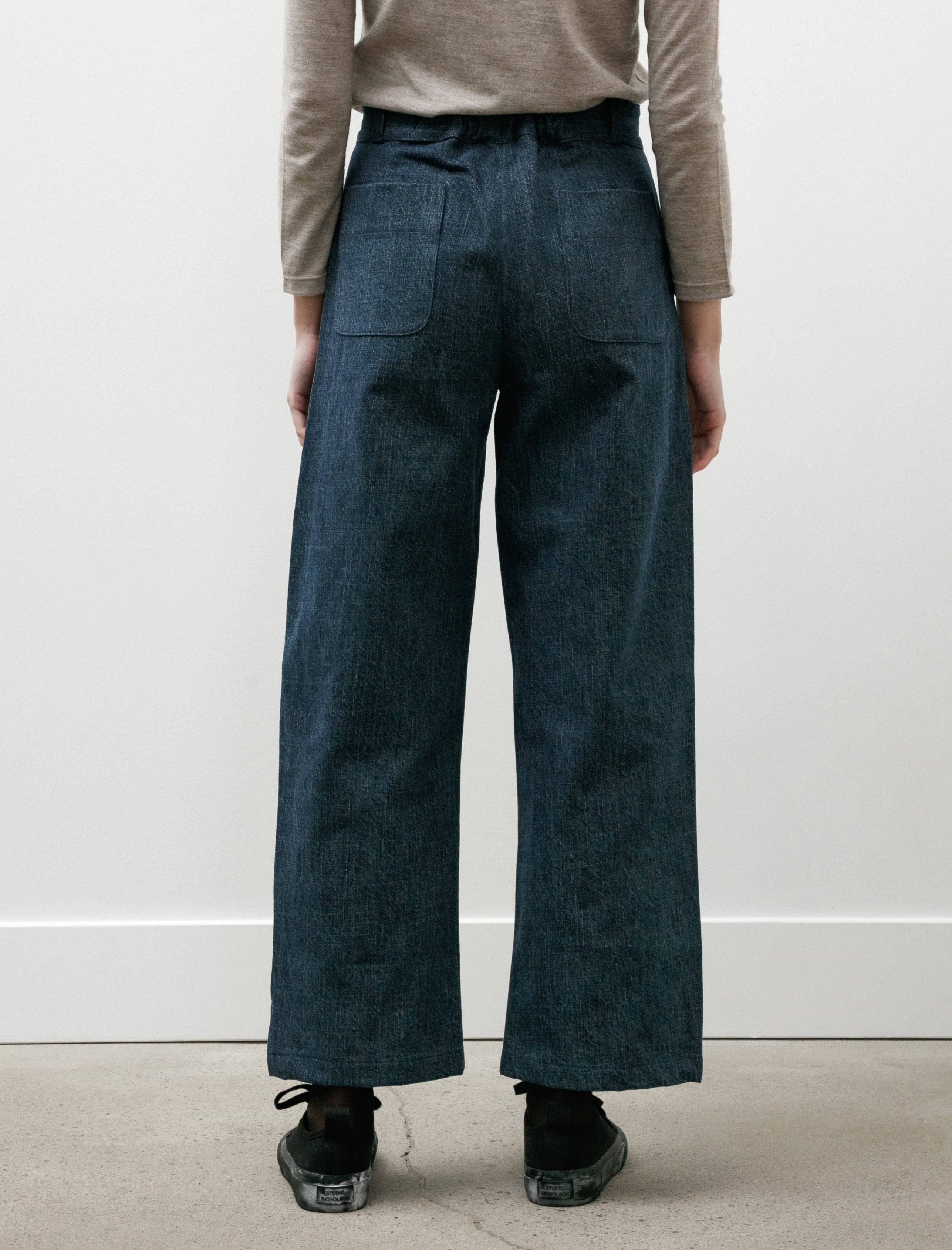 MAN-TLE W-R19 Pants-4 High Wide Pants Fade Denim