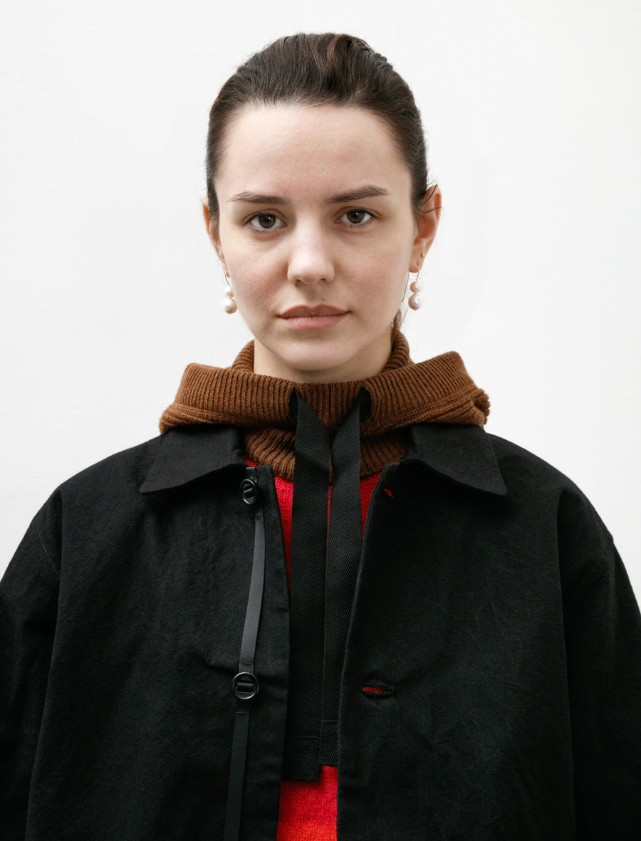 MHL Knitted Hood Lambswool Conker - Image 4