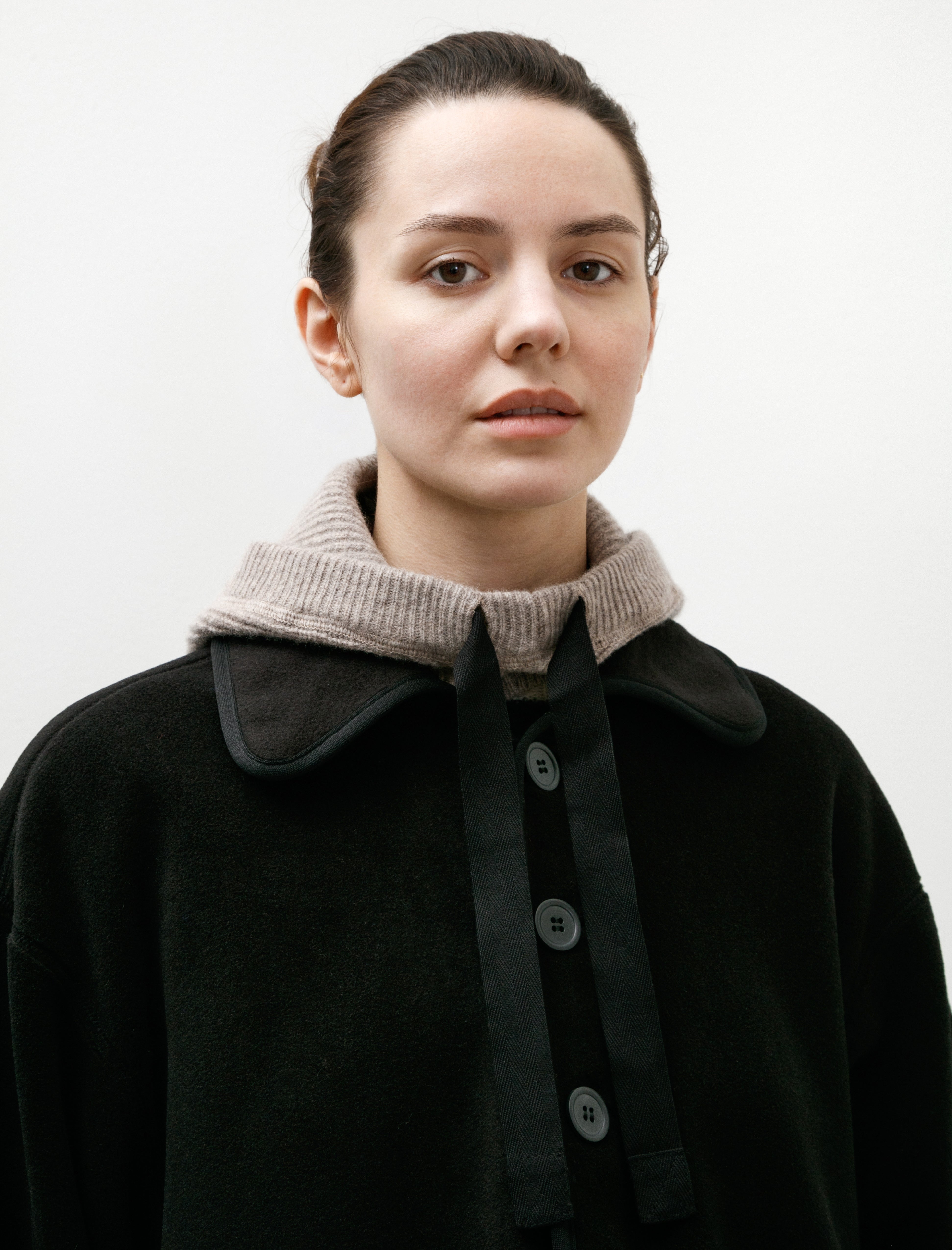 MHL Knitted Hood Lambswool Tawny