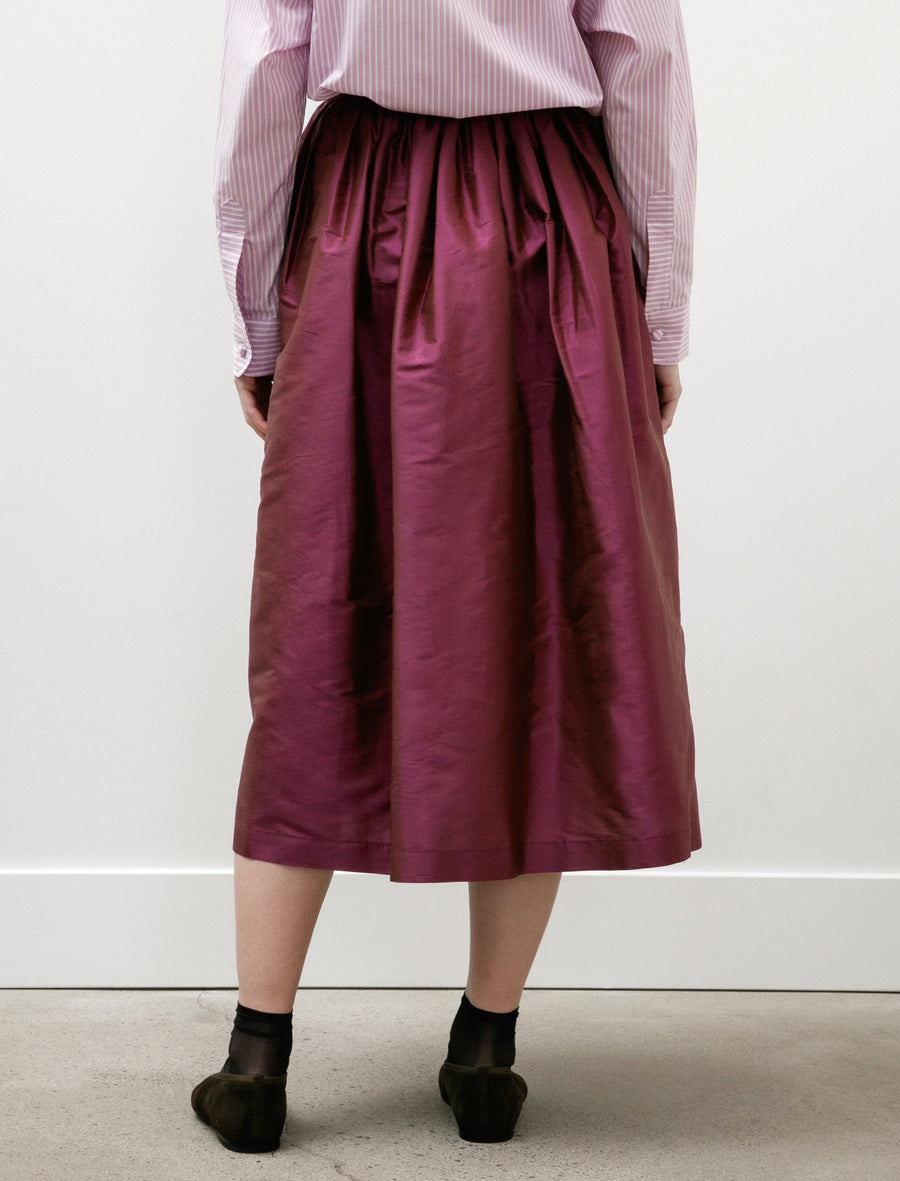Silk Dupion Panel Skirt Plum - Image 6