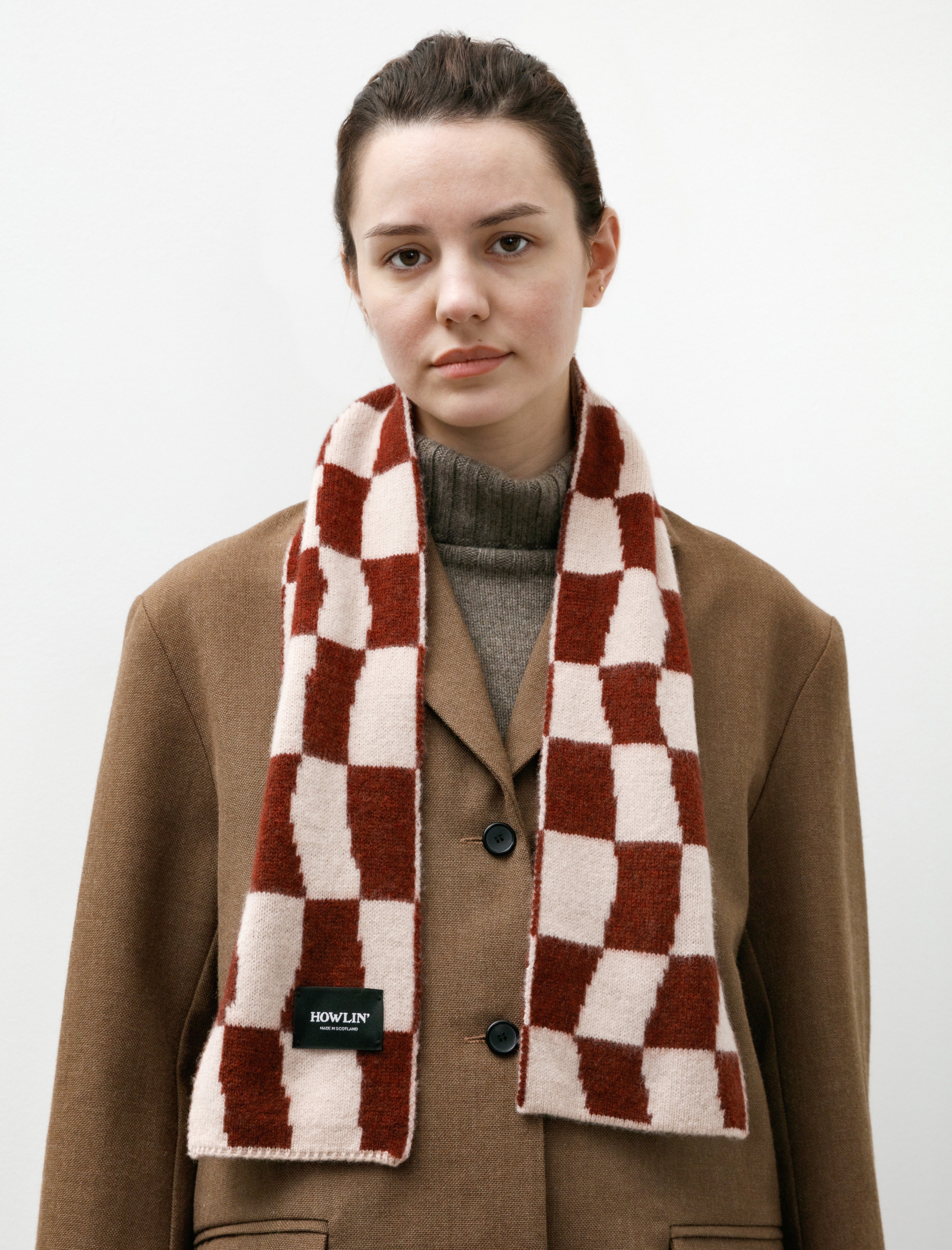 Howlin' Mini Checkerboard Scarf Rust