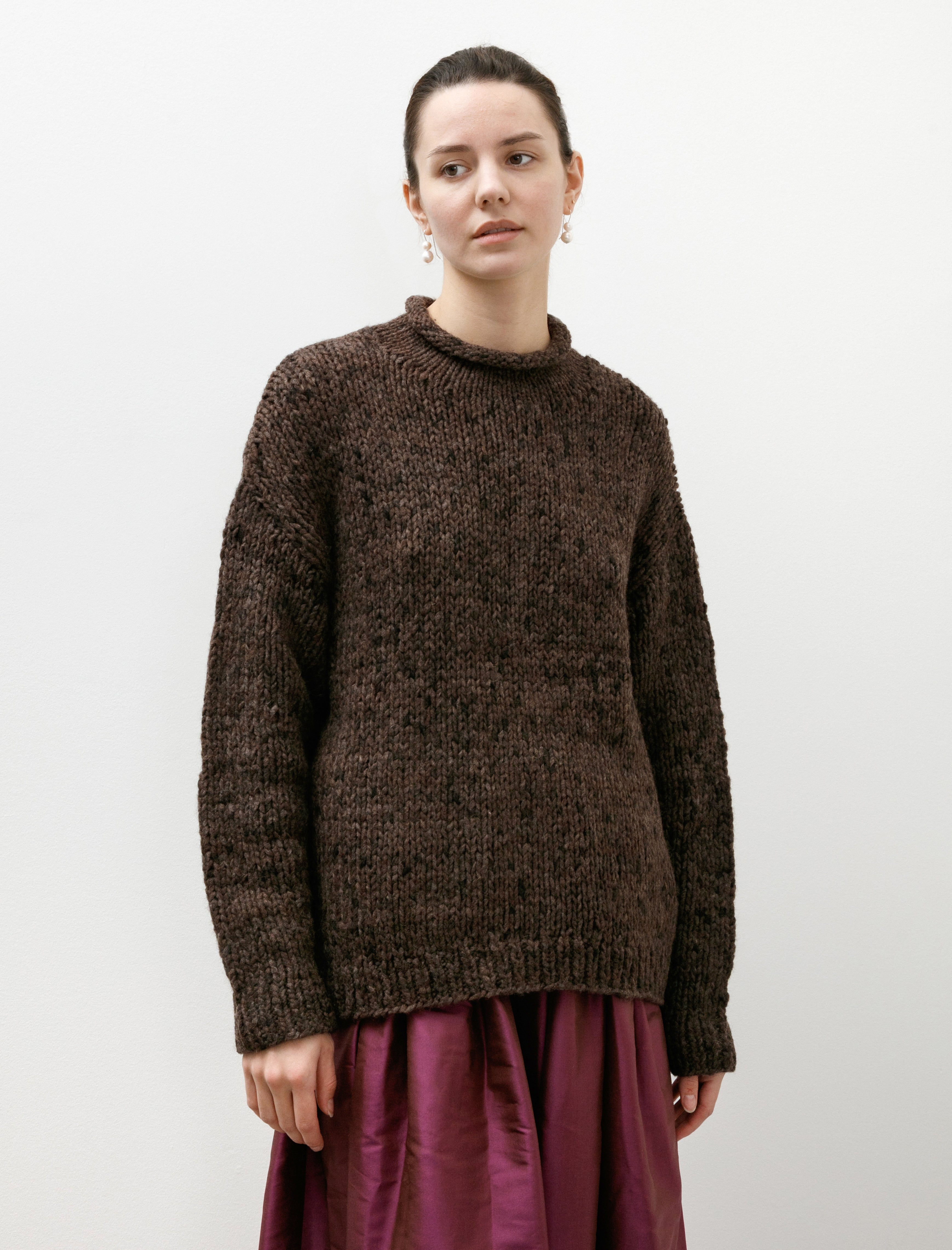 Lauren Manoogian Handknit Paint Rollneck Black Paint