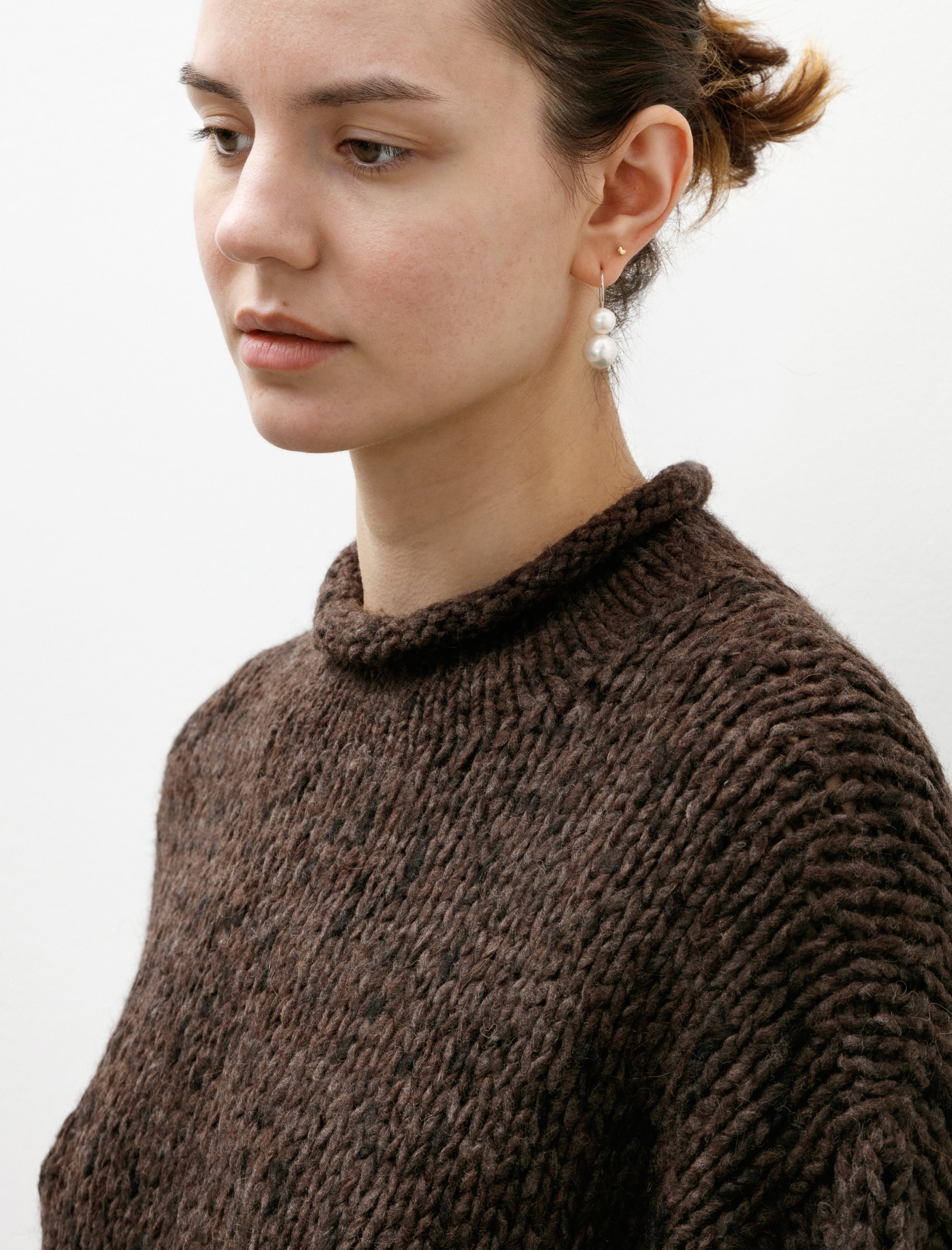 Lauren Manoogian Handknit Paint Rollneck Black Paint