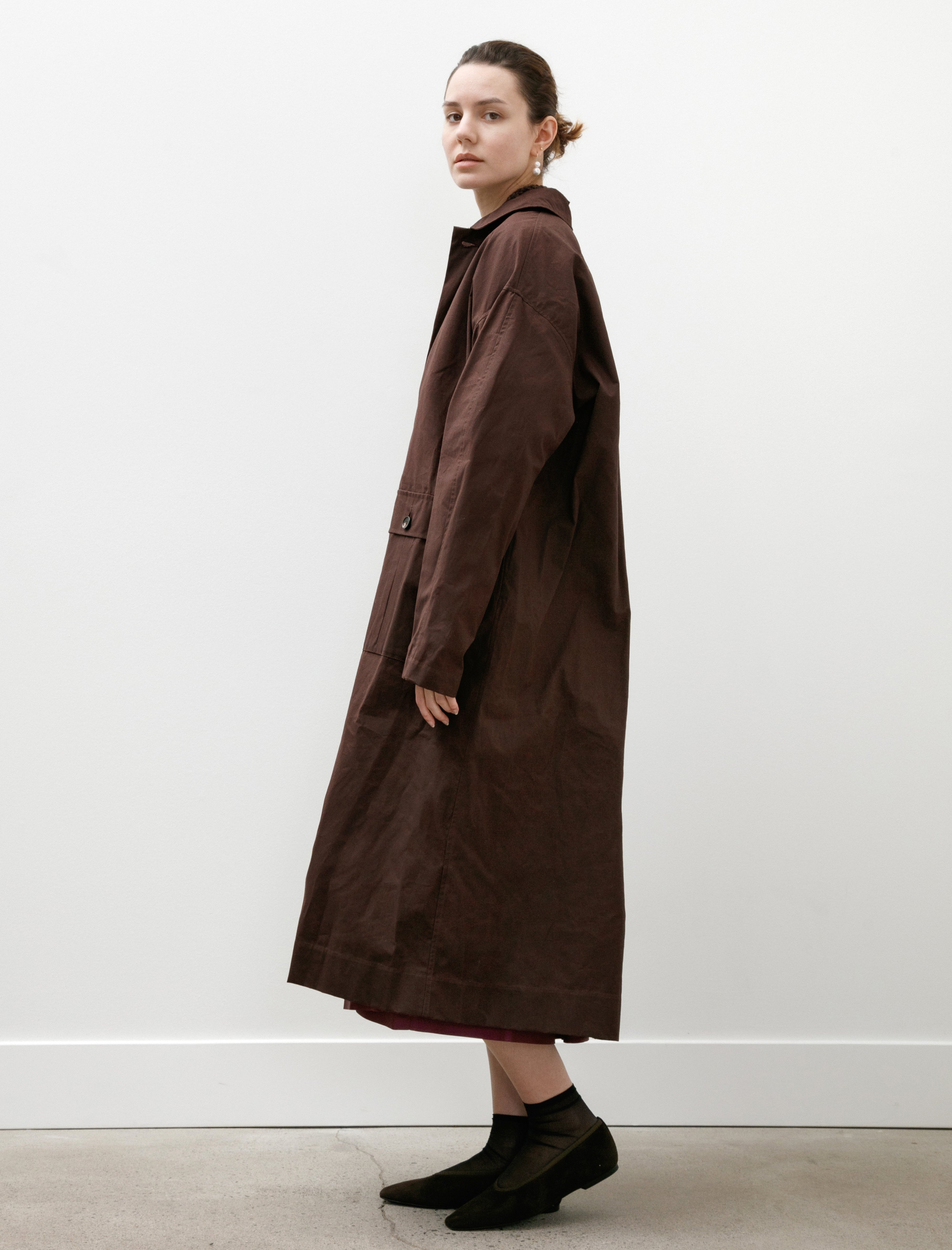 Cawley British Dry Oilskin Arlo Mac Mulberry