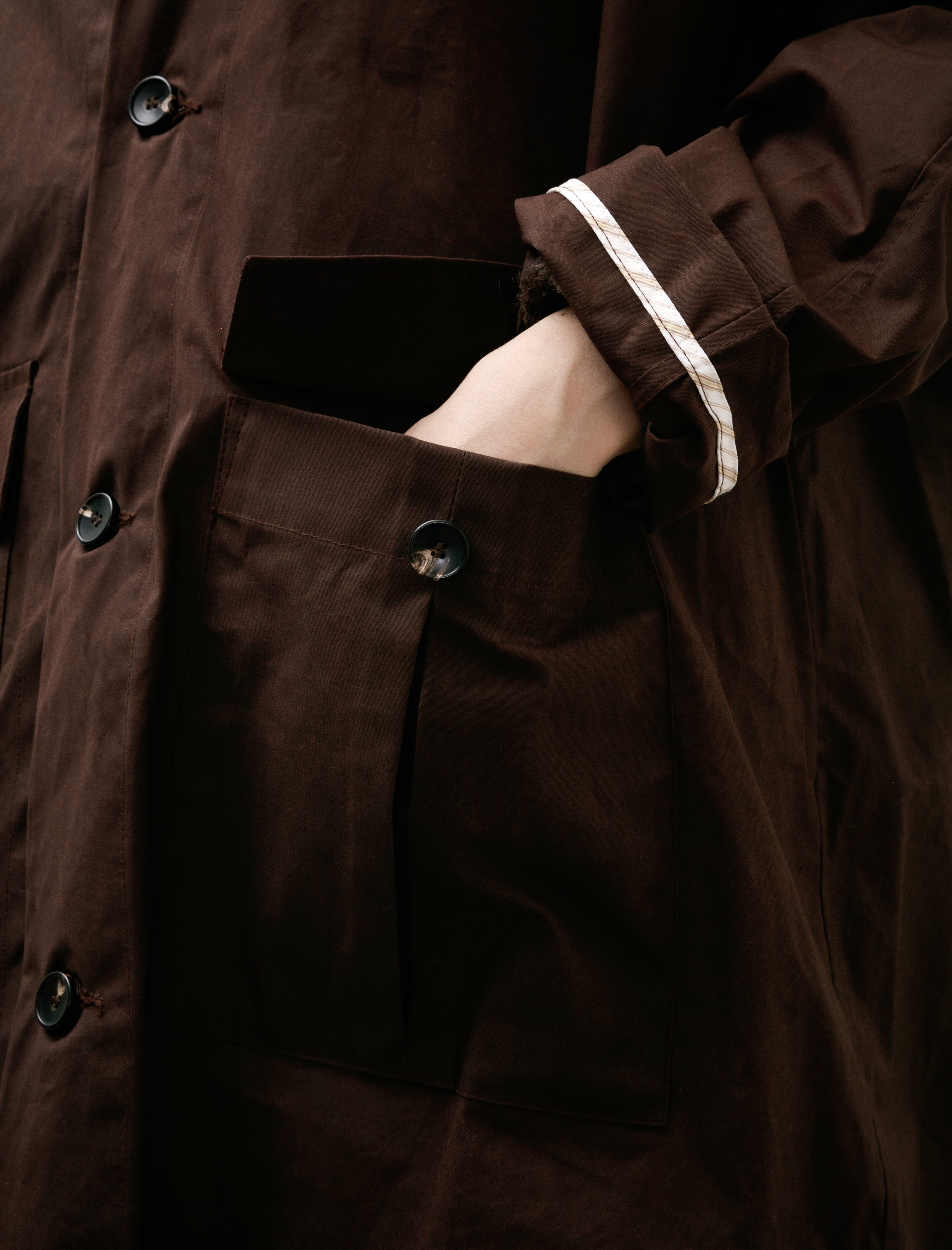 Cawley British Dry Oilskin Arlo Mac Mulberry