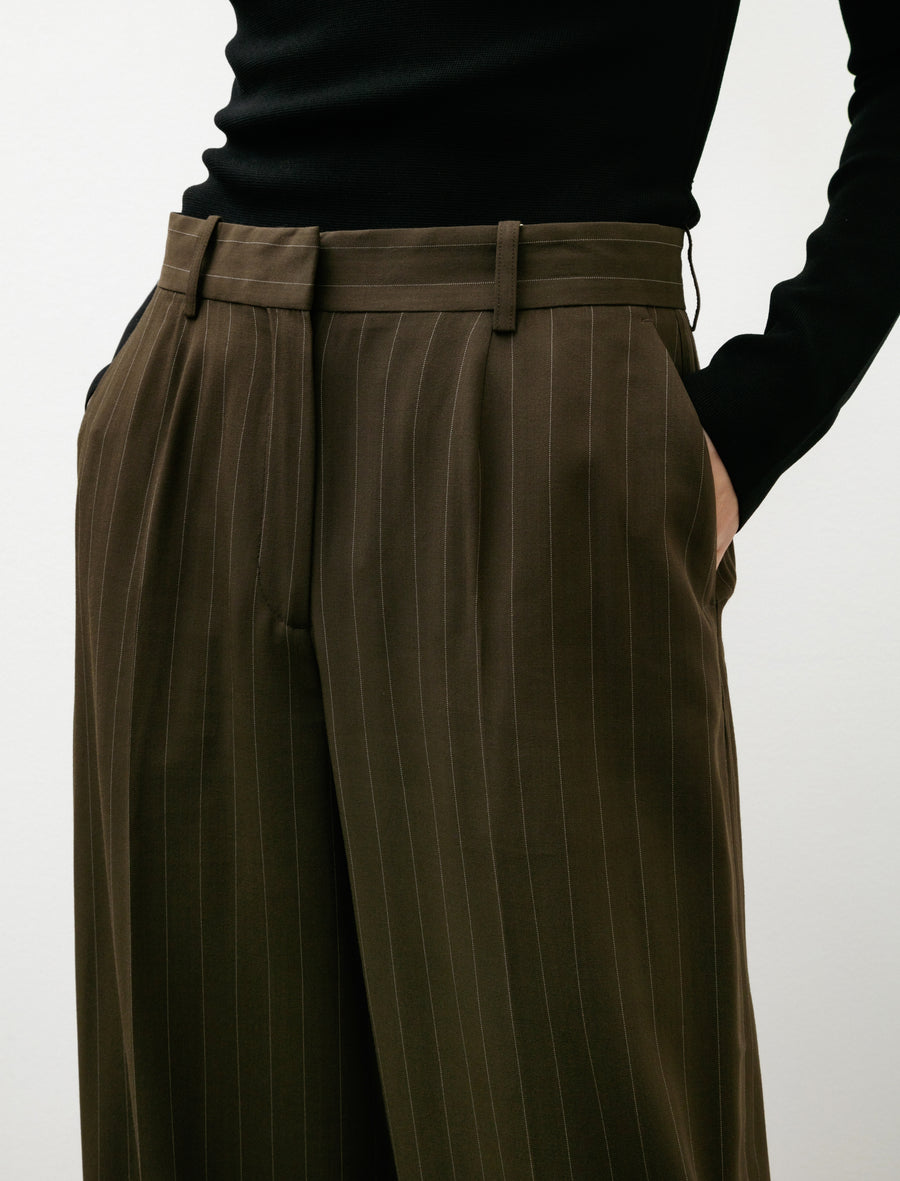 Wide Pinstriped Trouser Pepper - Image 7