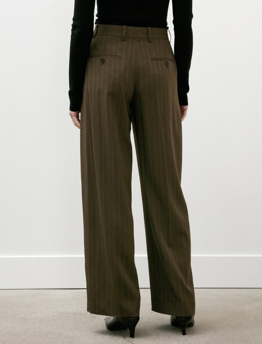 Wide Pinstriped Trouser Pepper - Image 6