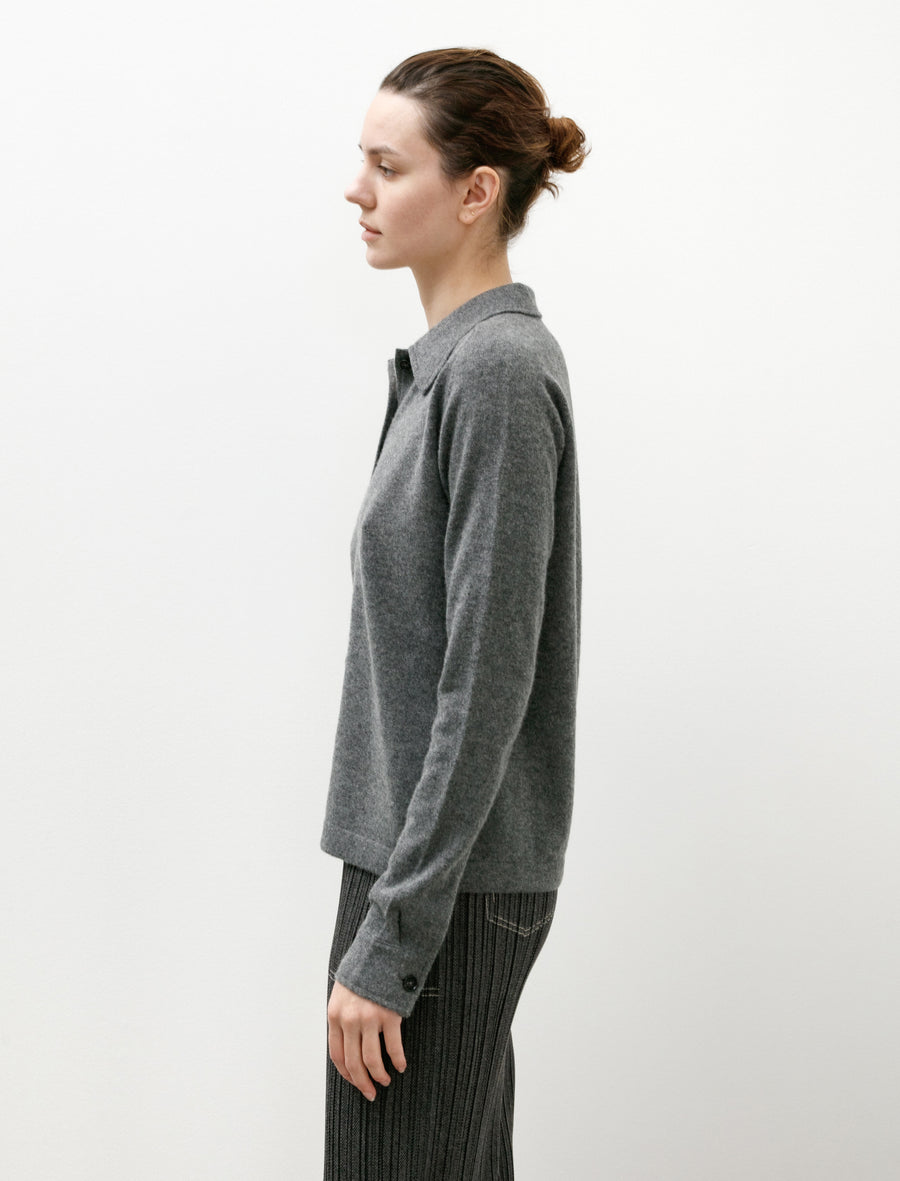 Raglan-Sleeve Cashmere Cardigan Dark Grey - Image 3