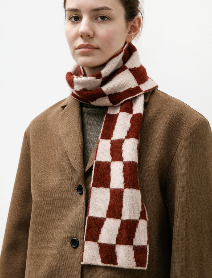 Mini Checkerboard Scarf Rust - Image 3