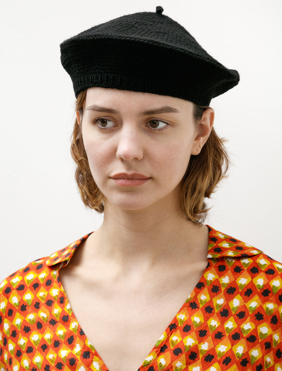 Crochet Beret Black - Image 2