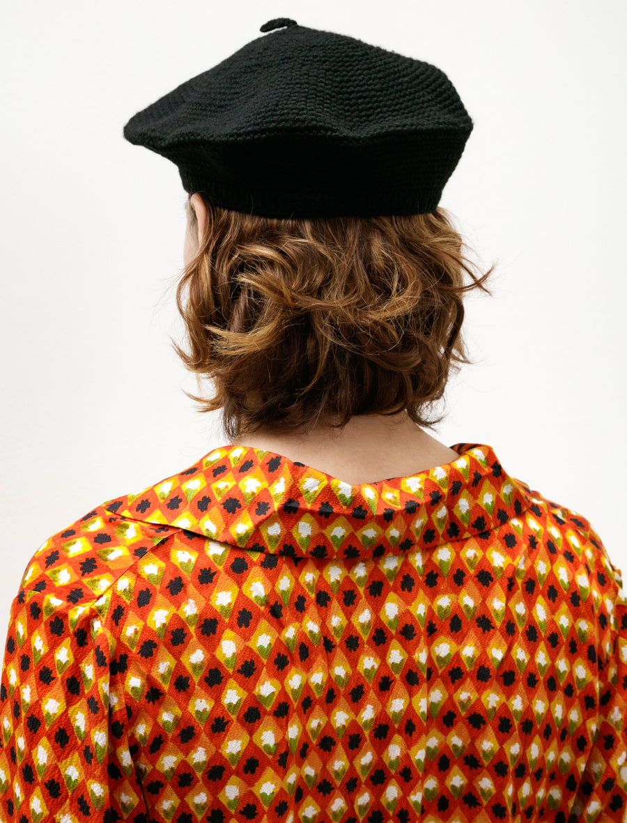 Crochet Beret Black - Image 3