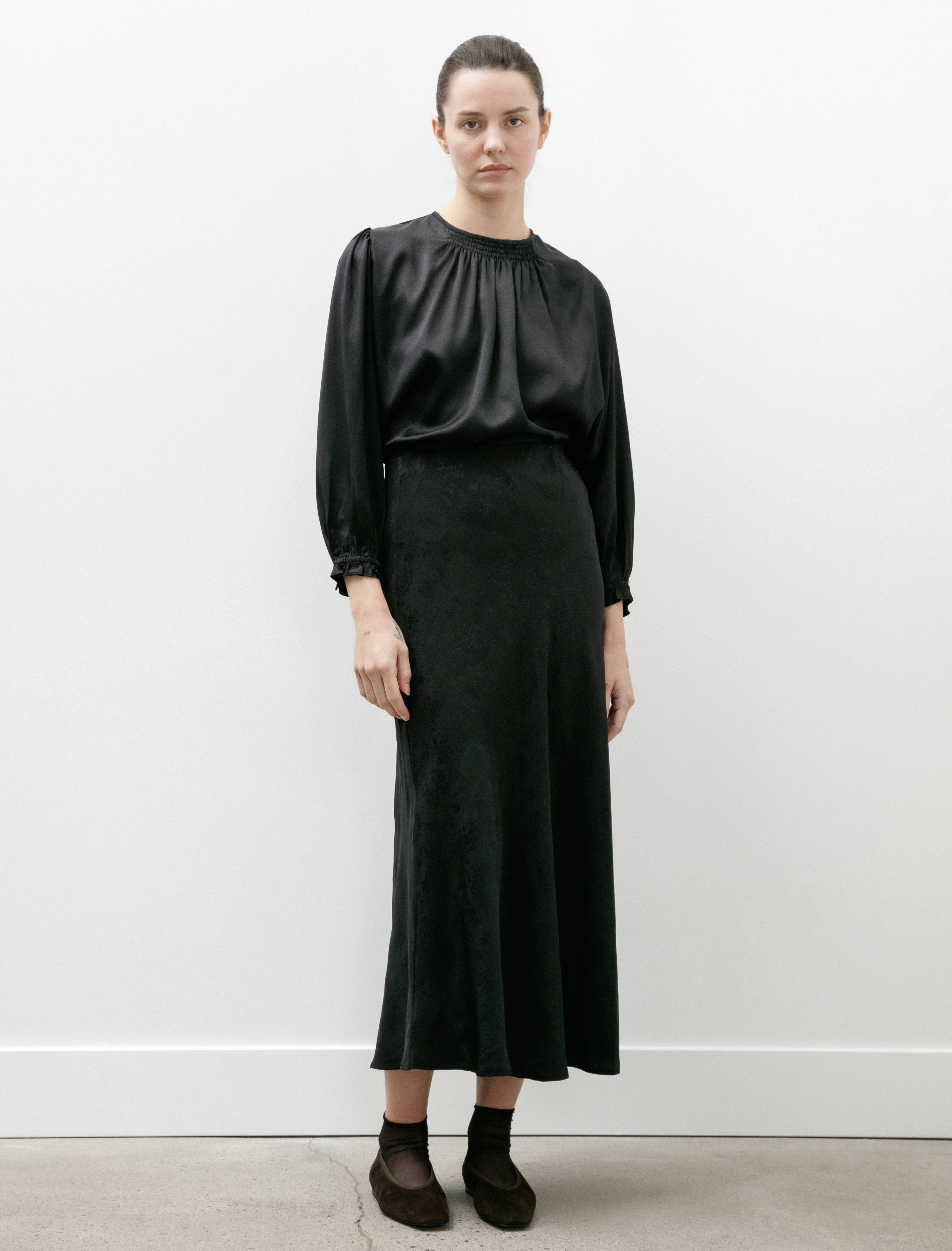 Bode Moonflower Jacquard Skirt Black