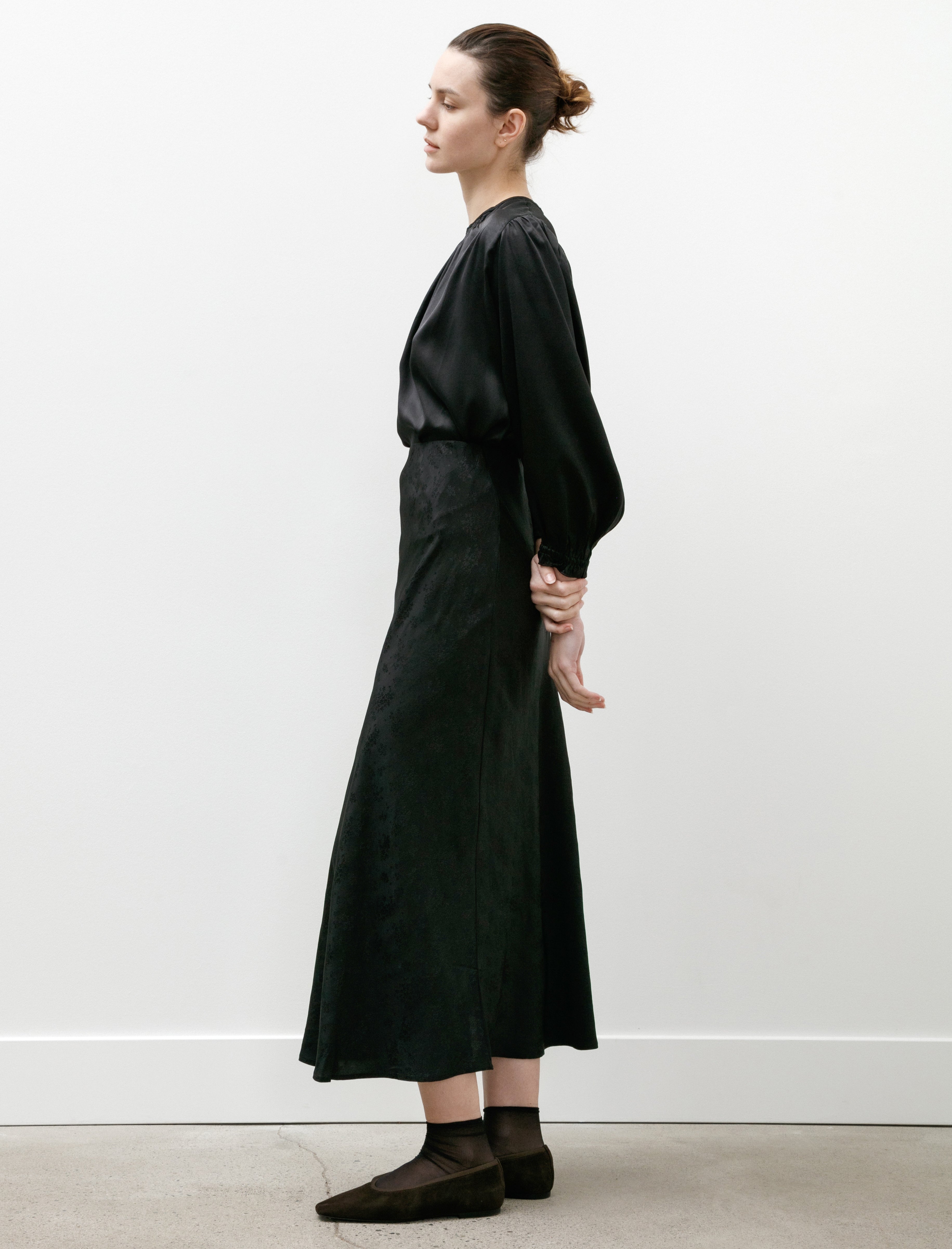 Bode Moonflower Jacquard Skirt Black