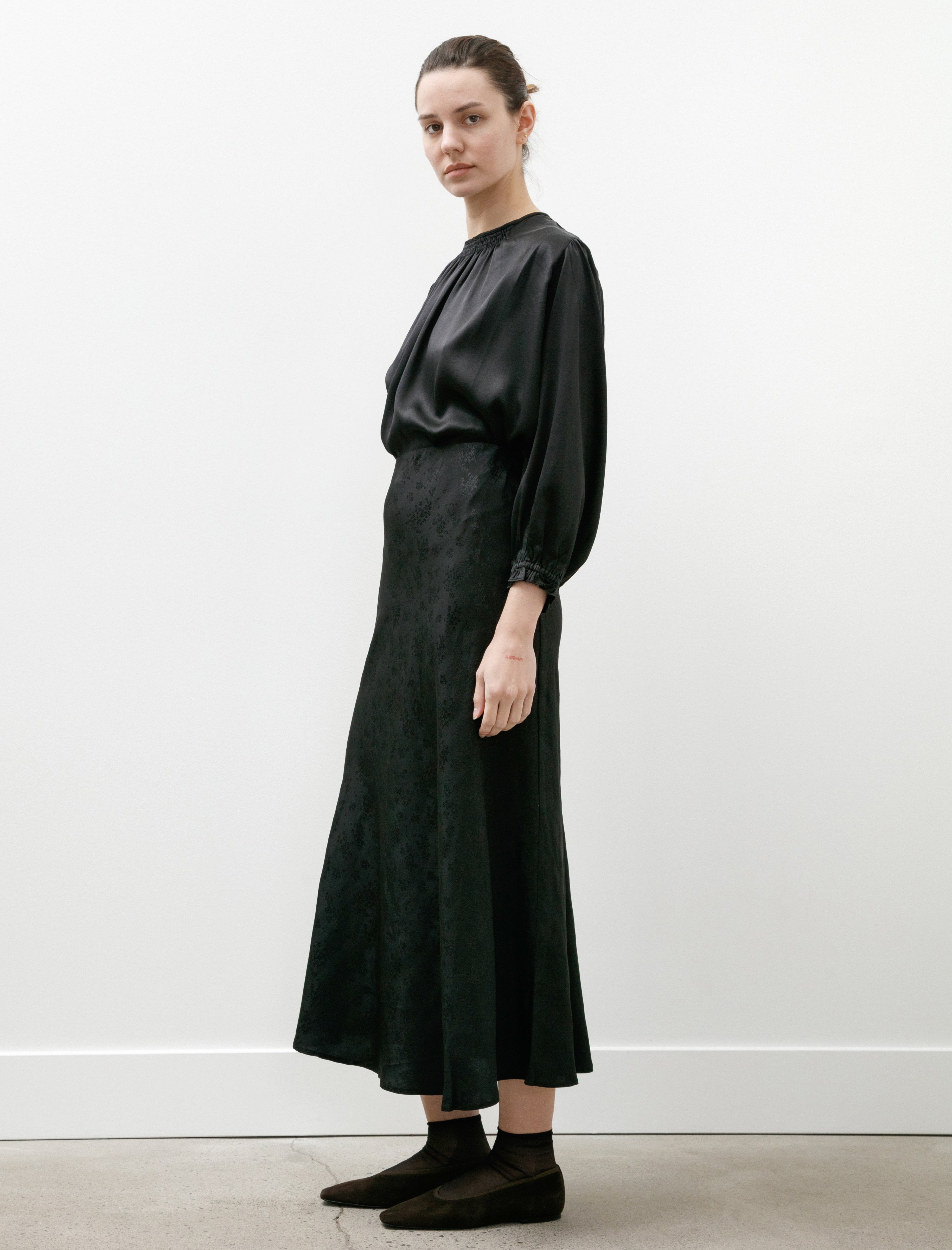 Bode Moonflower Jacquard Skirt Black