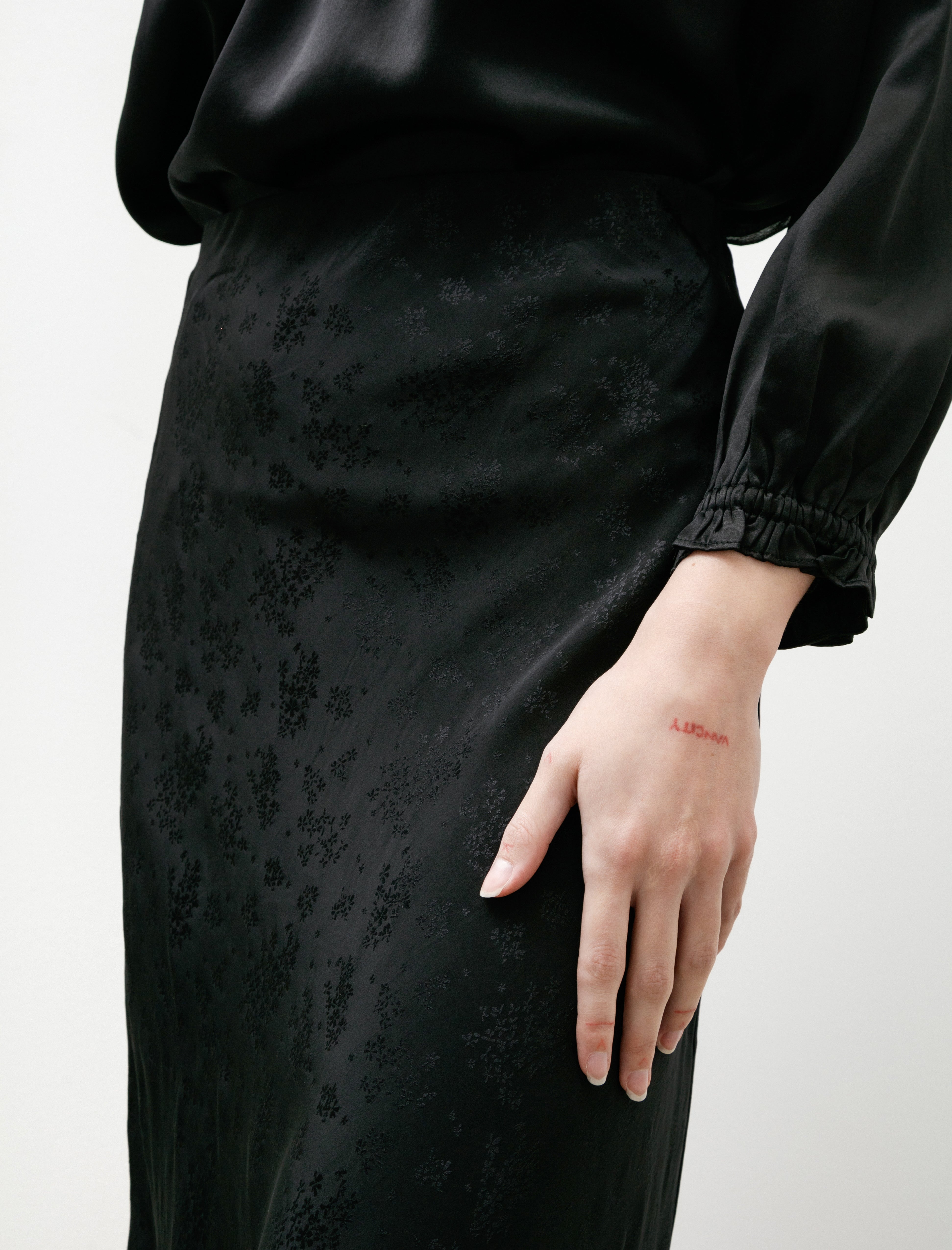 Bode Moonflower Jacquard Skirt Black