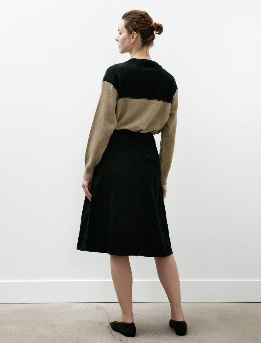 MHL Double Pleat Skirt Cotton Denim Black - Image 5