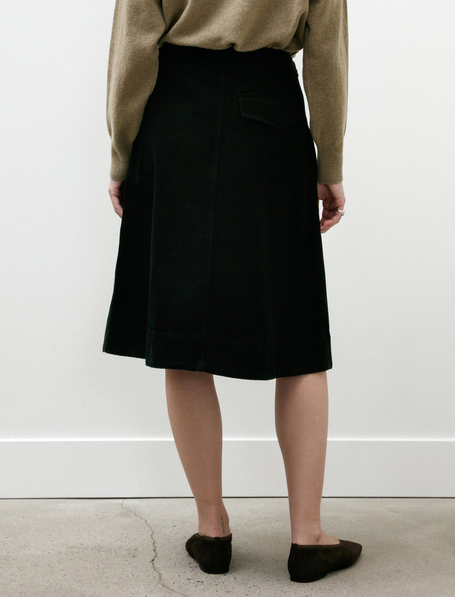 MHL Double Pleat Skirt Cotton Denim Black - Image 6