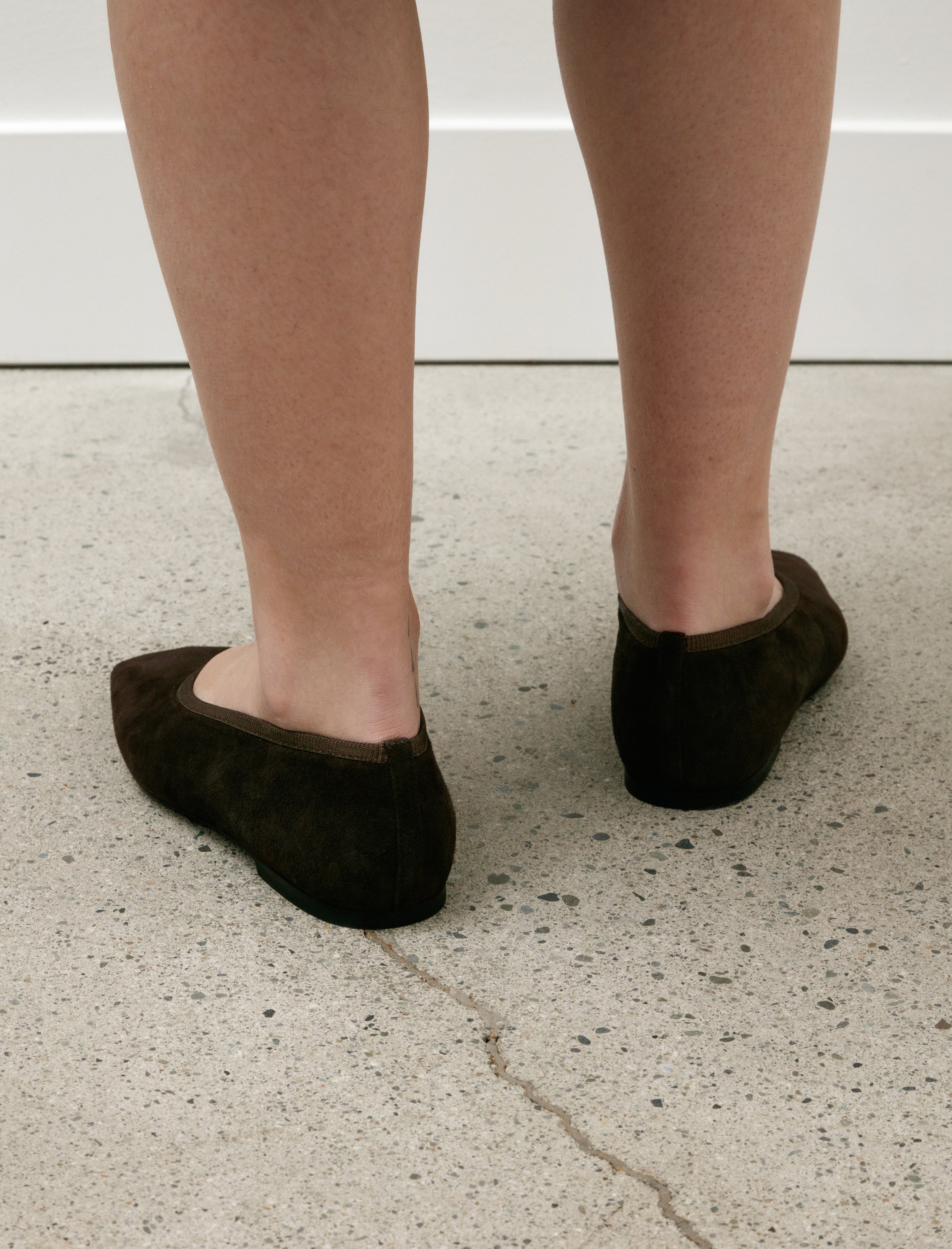 Toteme Minimalist Suede Ballerina Pepper