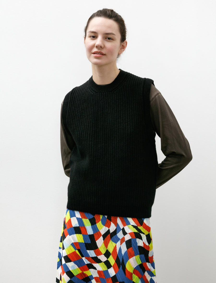 English Rib Slipover Soft Spun Wool Black - Image 1