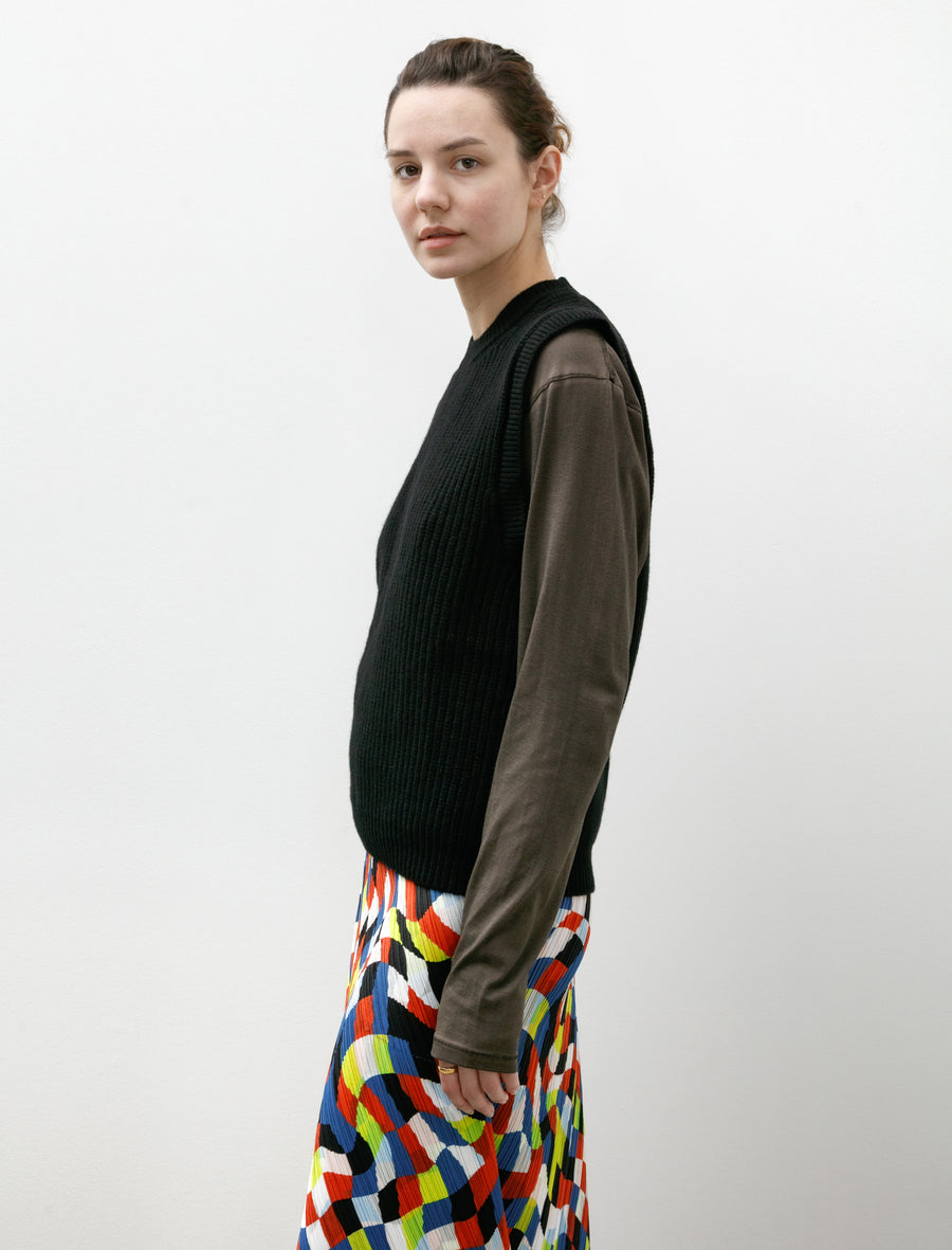 English Rib Slipover Soft Spun Wool Black - Image 3