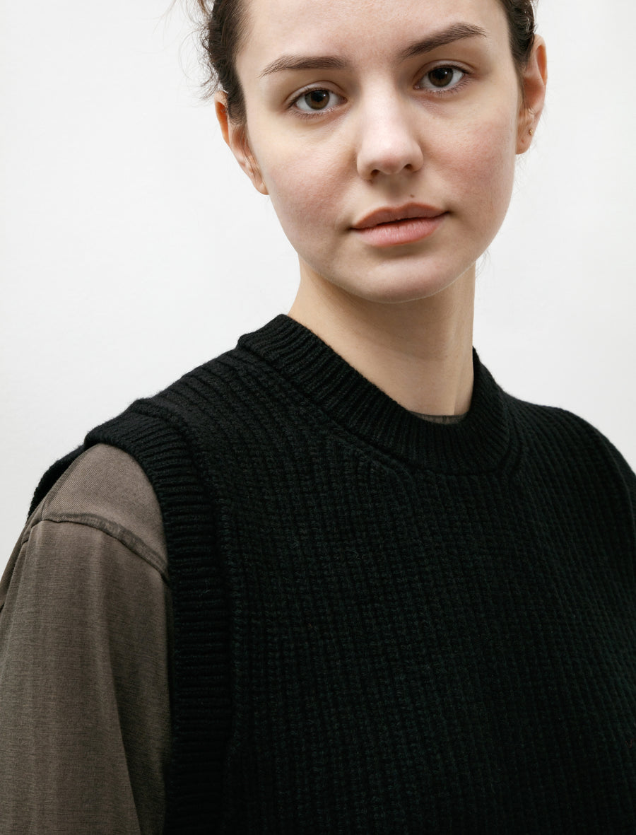 English Rib Slipover Soft Spun Wool Black - Image 2