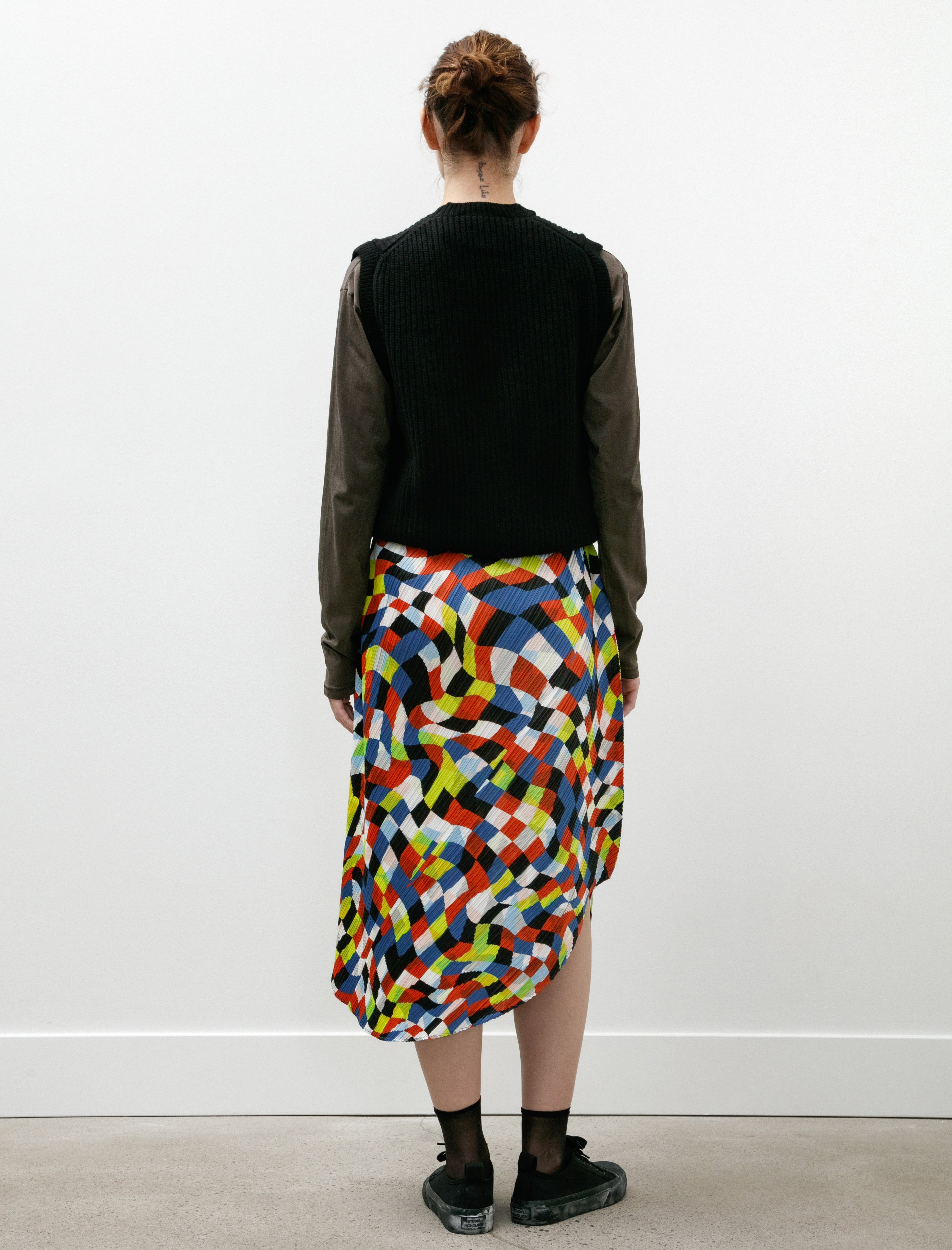 Pleats Please by Issey Miyake Dancing Squares Skirt Multi