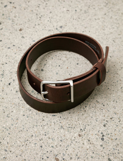 MHL Keeper Buckle Belt Leather Dark Brown