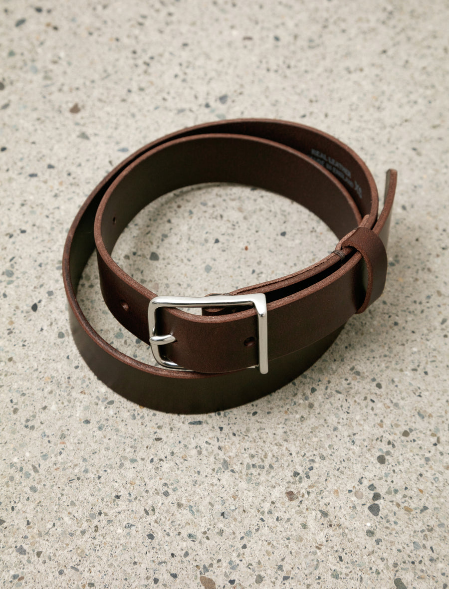 MHL Keeper Buckle Belt Leather Dark Brown - Image 1