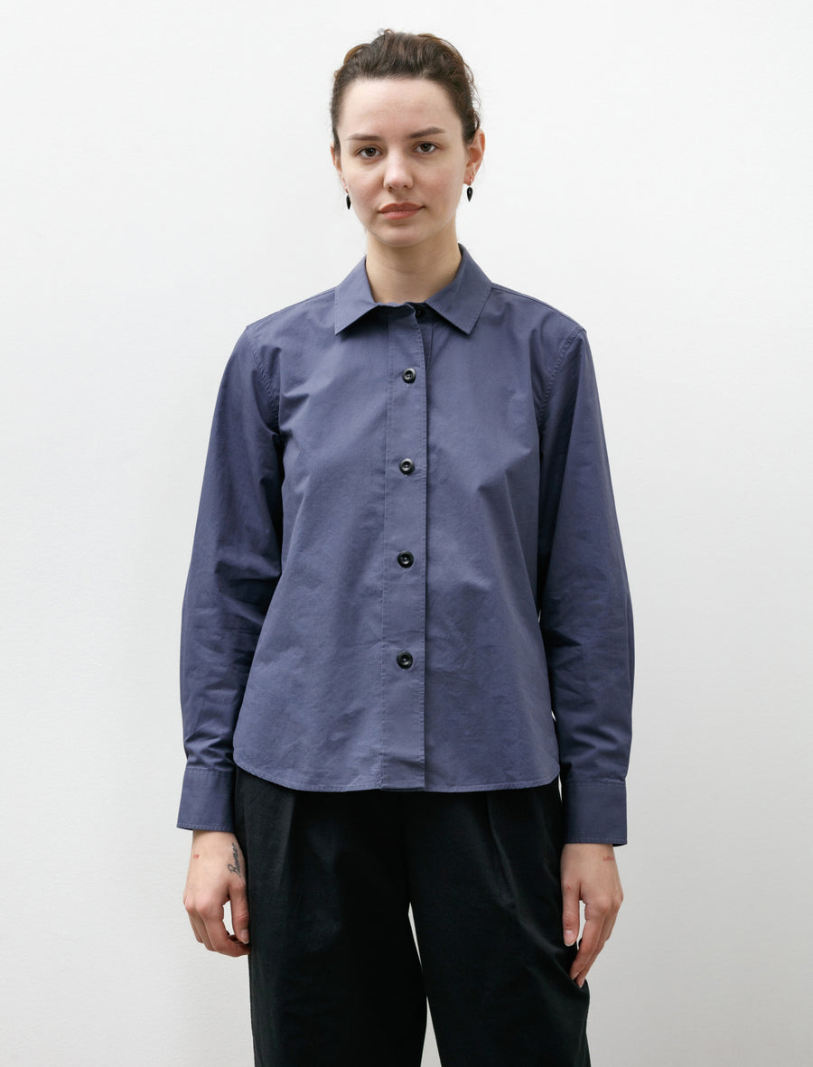 MHL Simple Shirt Lightweight Brushed Indigo - Image 1