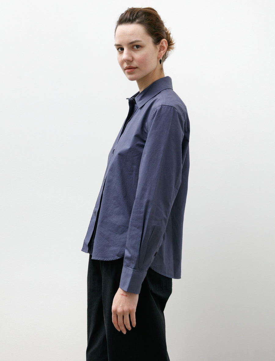 MHL Simple Shirt Lightweight Brushed Indigo - Image 3