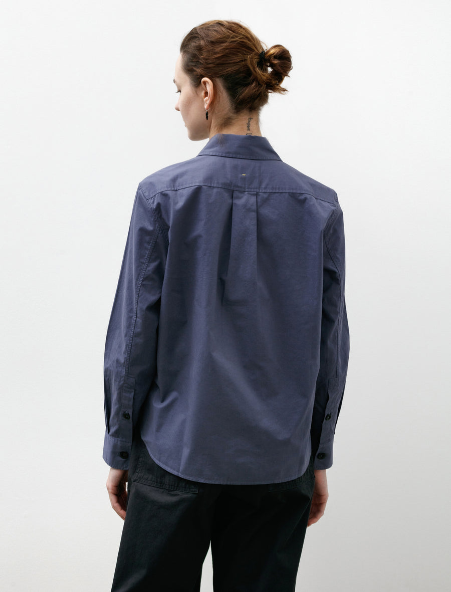 MHL Simple Shirt Lightweight Brushed Indigo - Image 4