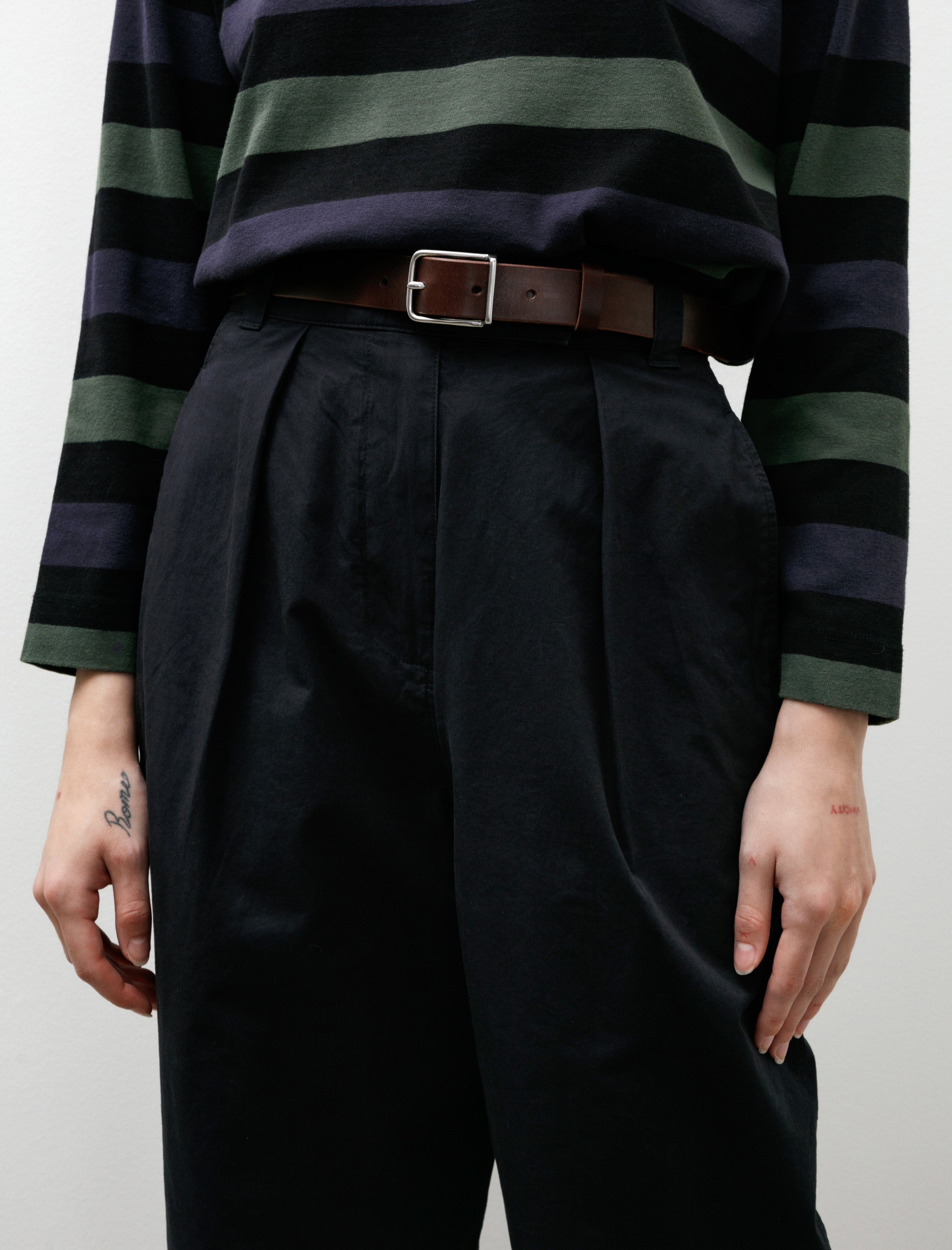 MHL Keeper Buckle Belt Leather Dark Brown