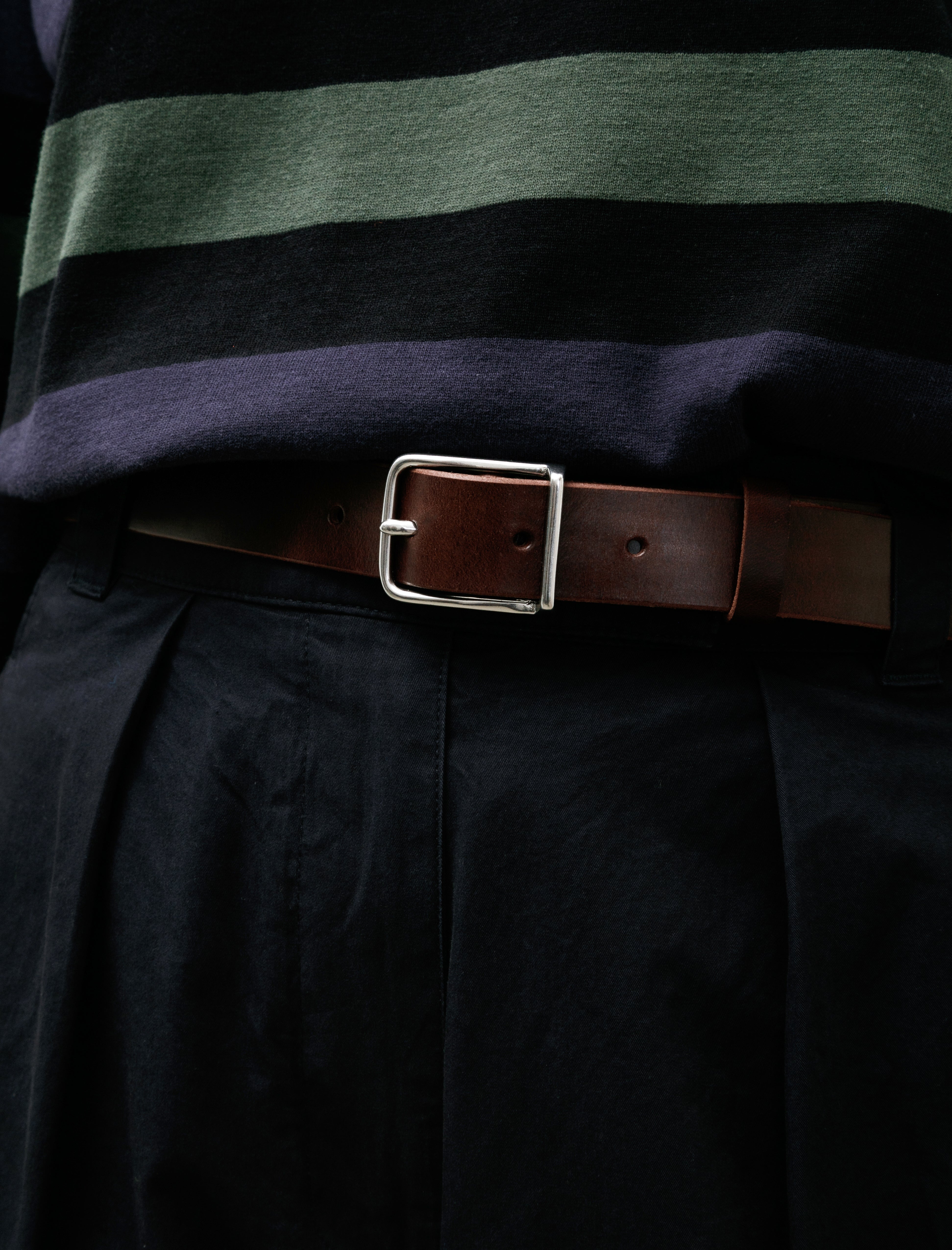 MHL Keeper Buckle Belt Leather Dark Brown