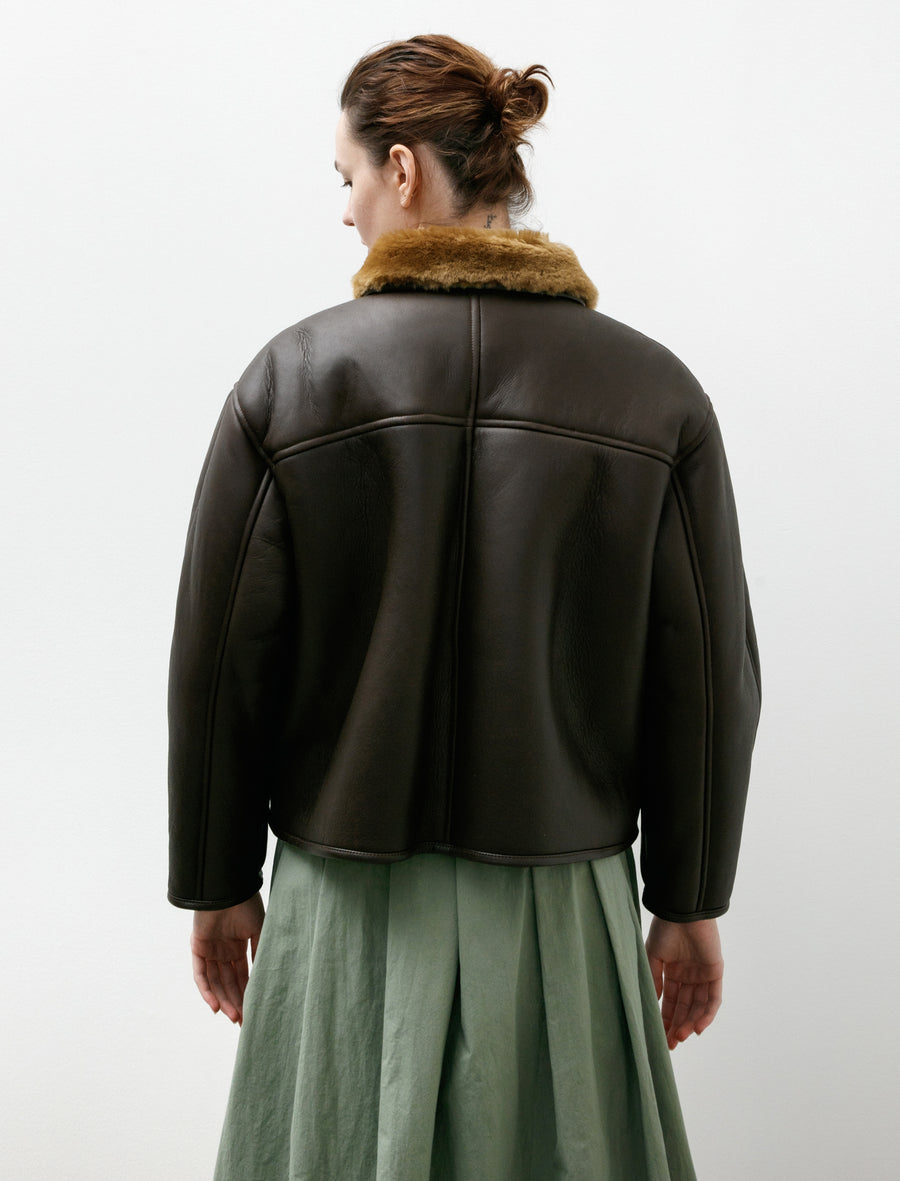 Leather Back Straight Hair Flying Jacket Ginger/Brown - Image 8