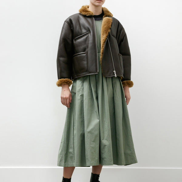 Cawley Leather Back Straight Hair Flying Jacket Ginger/Brown