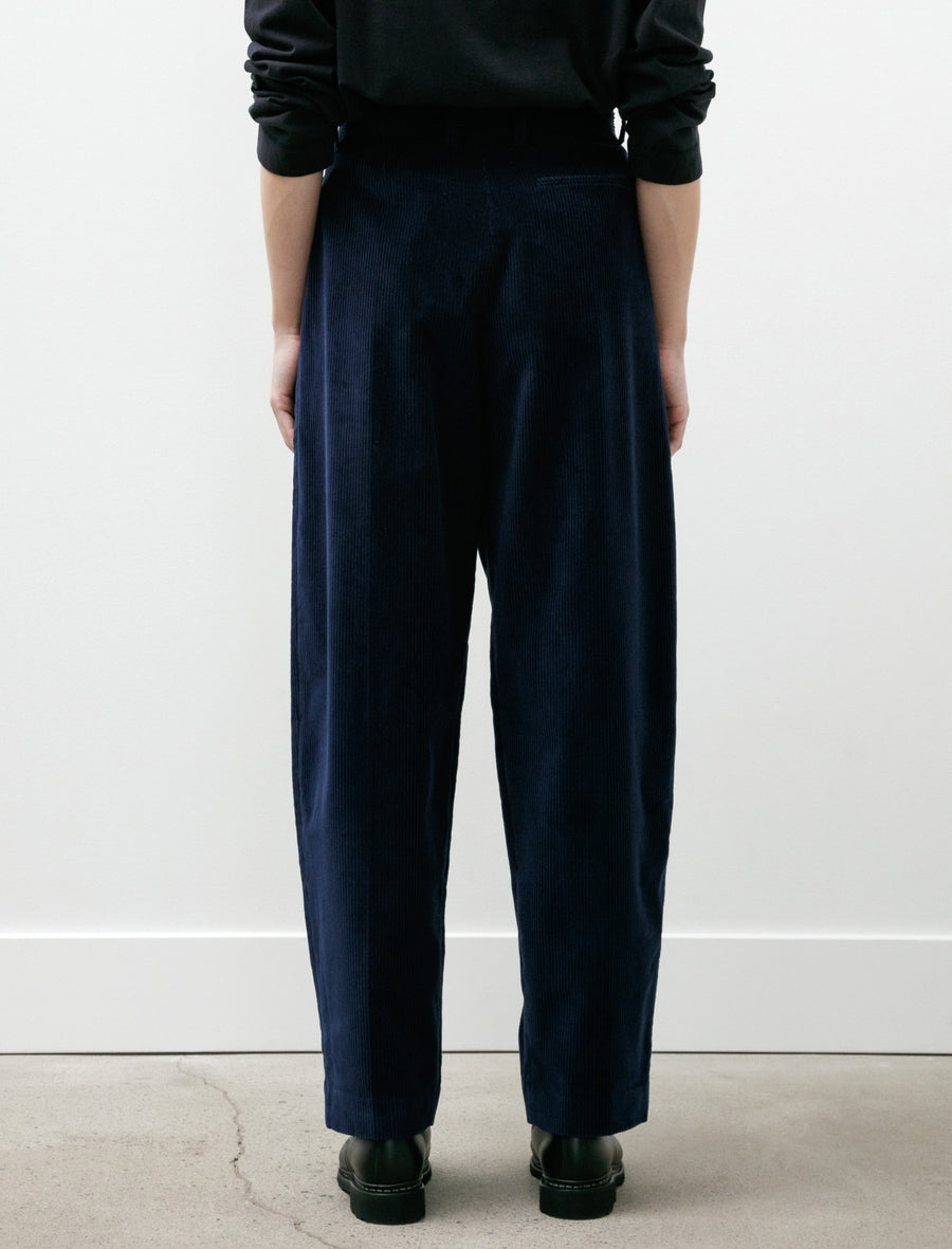 Double Pleated Wide Pants Corduroy Indigo - Image 6