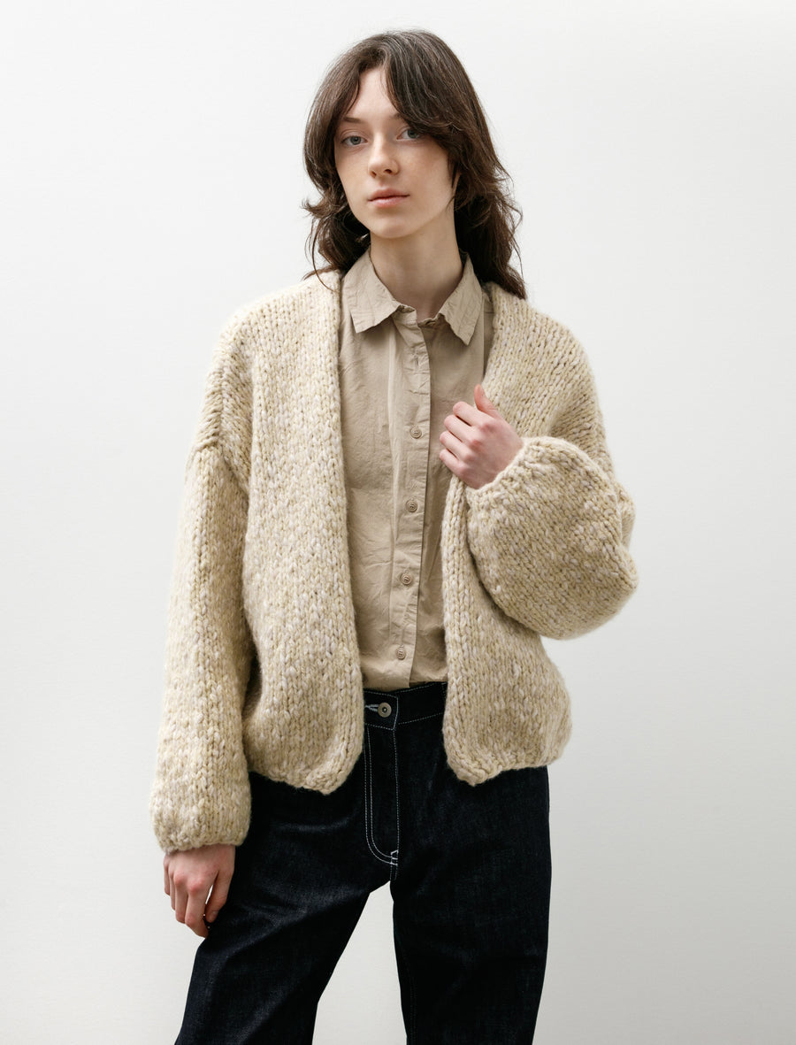 Short Cardigan Marled Ecru - Image 1