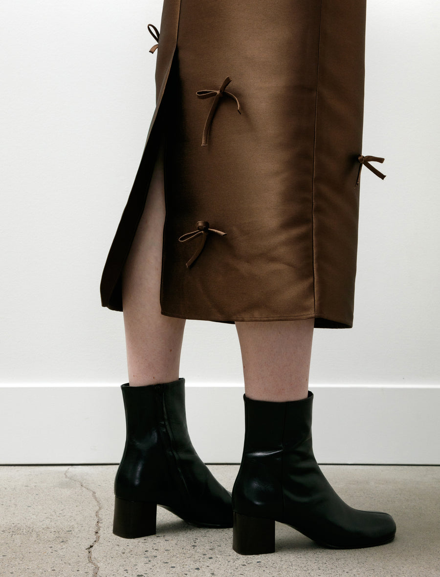 Simple Bow Skirt Brown - Image 8
