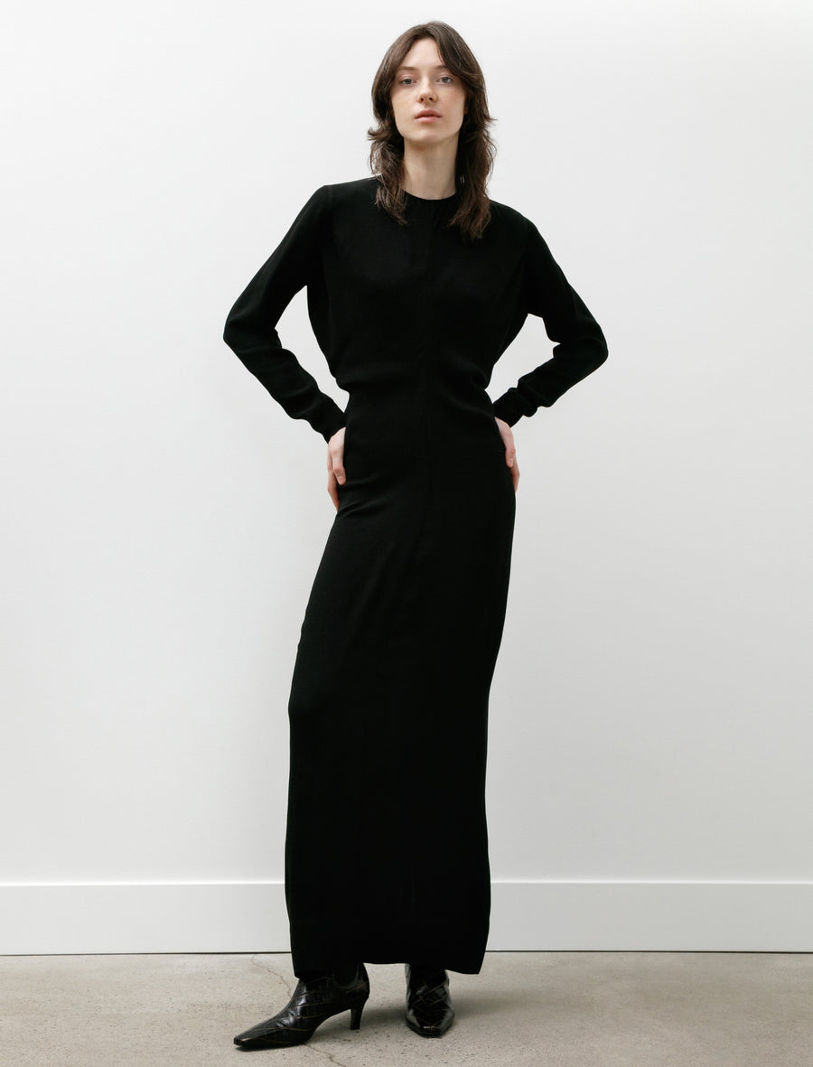 Long Sleeve Slouch Waist Dress Black - Image 1