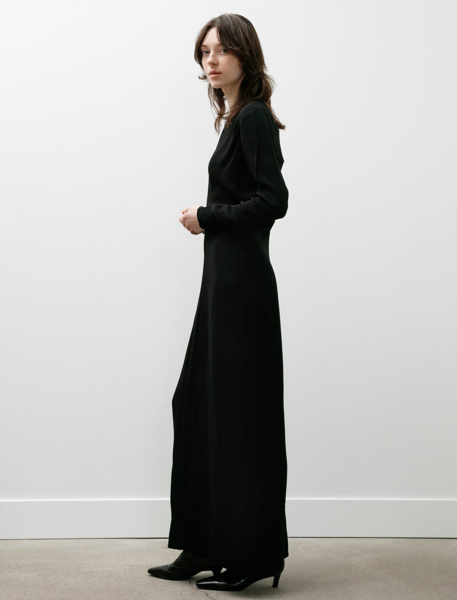 Long Sleeve Slouch Waist Dress Black - Image 3