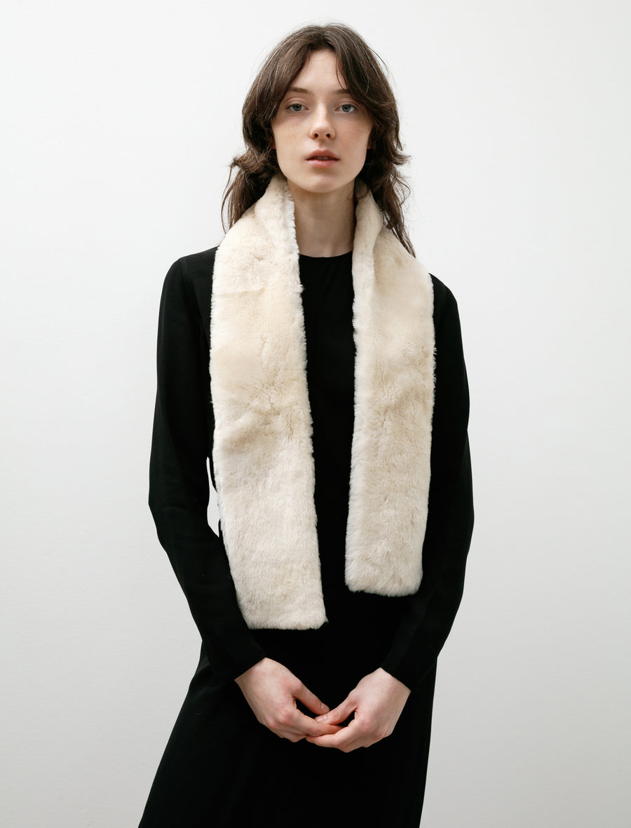 Shearling Tuxedo Scarf Ecru - Image 1