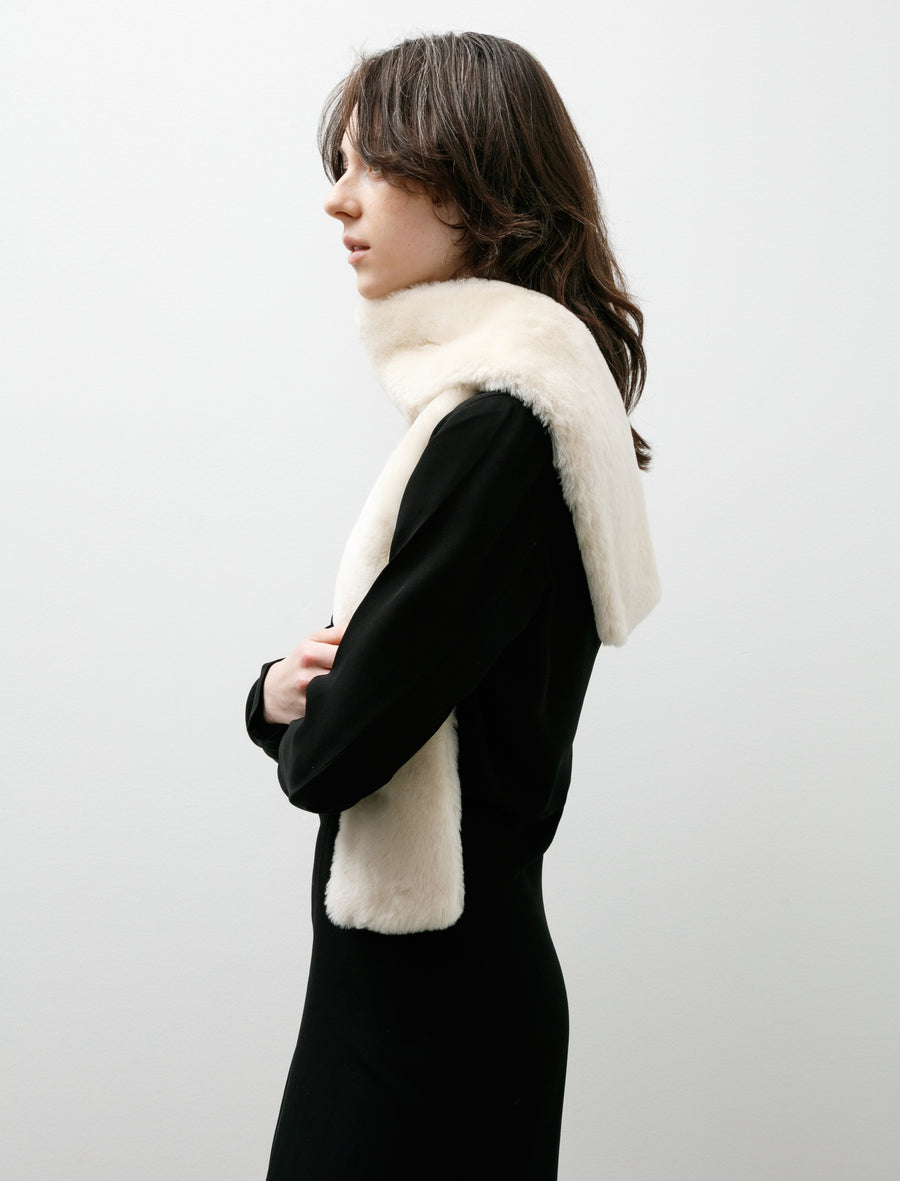 Shearling Tuxedo Scarf Ecru - Image 2