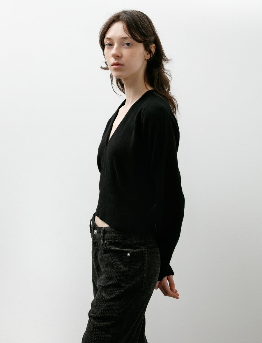 Sharp V-Neck Black Cherub Wool - Image 2